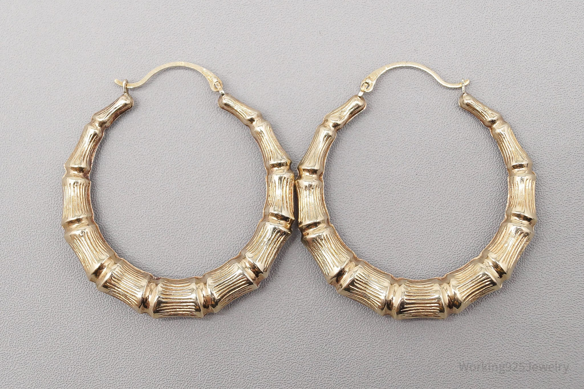 Vintage SLC 14K Yellow Gold Over Sterling Silver Hoop Earrings