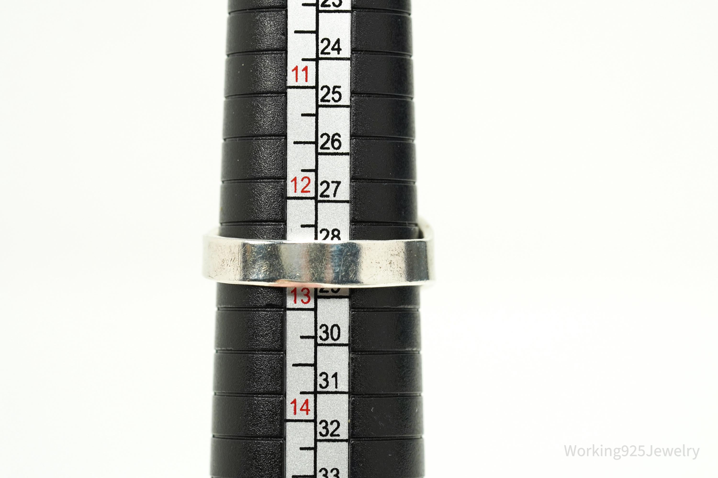 Vintage Native American SM Tiger's Eye Sterling Silver Ring Size 12.75