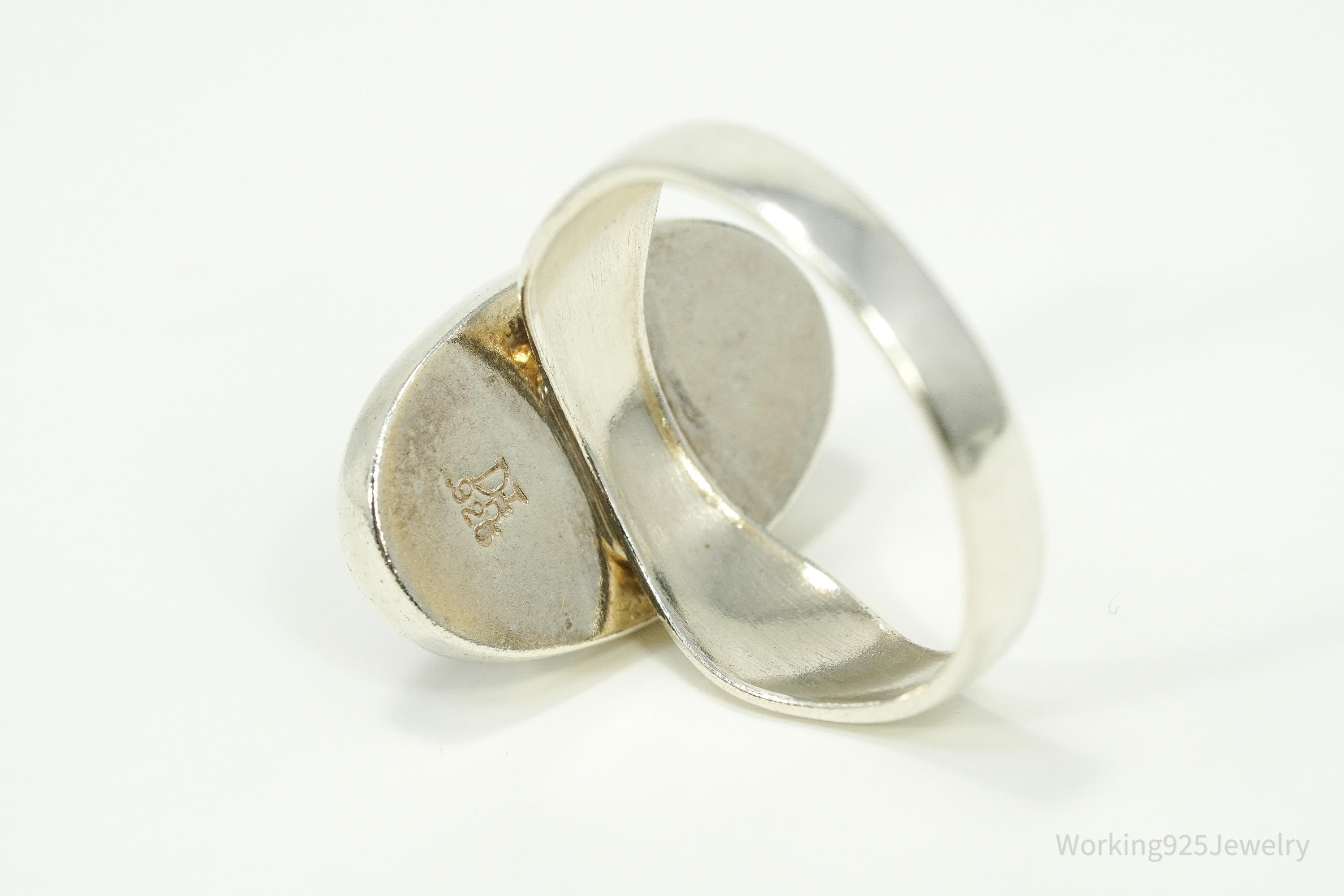 Vintage Desert Rose Trading Multi Stone Inlay Sterling Silver Ring Size 10.25