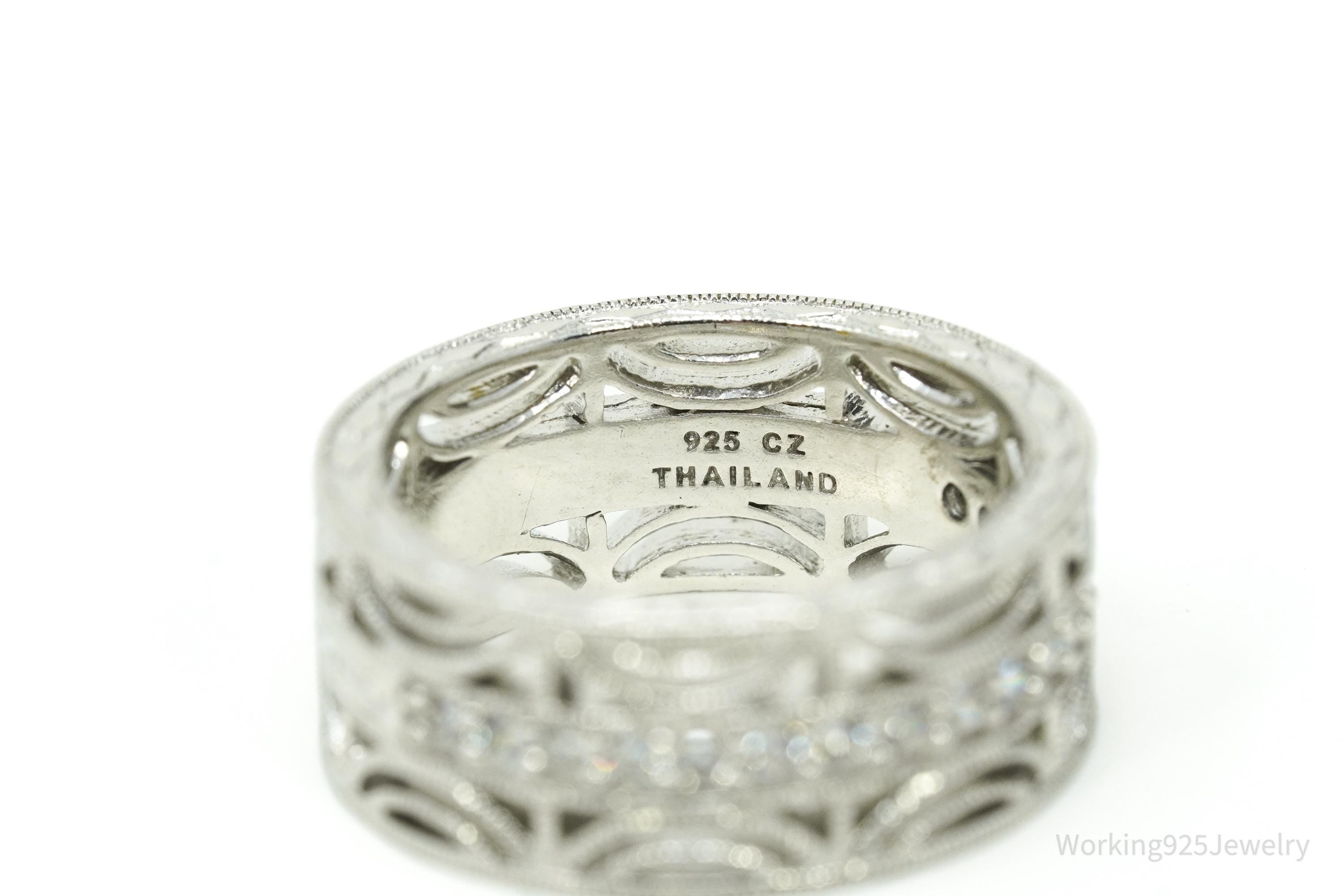 Designer TACORI Cubic Zirconia Sterling Silver Ring - Size 8