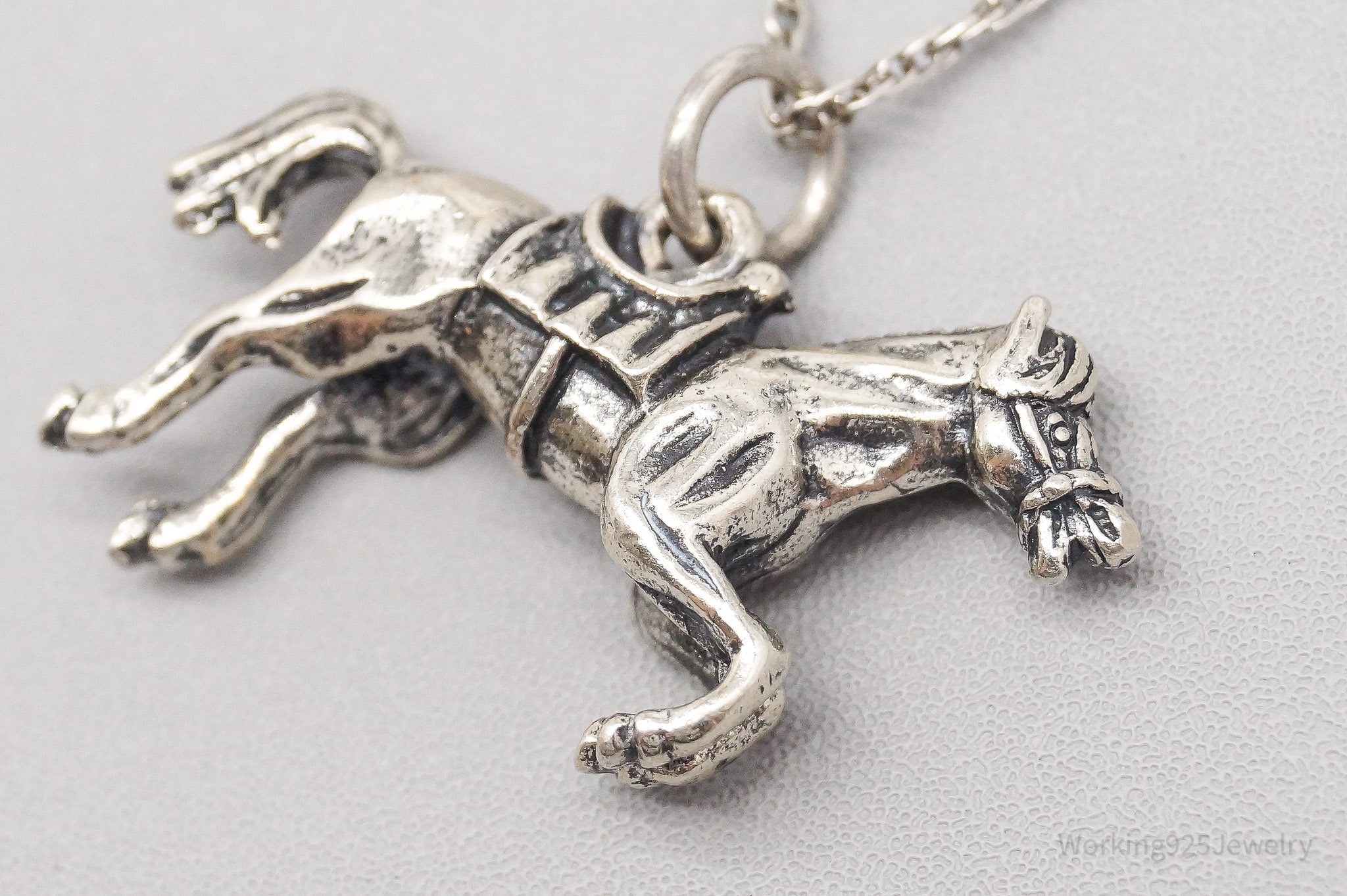 Vintage Horse Sterling Silver Necklace - 18"