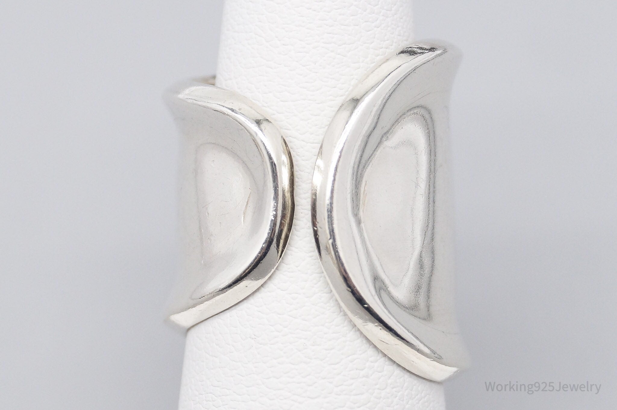 RARE Vintage Mexico Modernist Esperanza Sterling Silver Ring - SZ 6 Adjustable