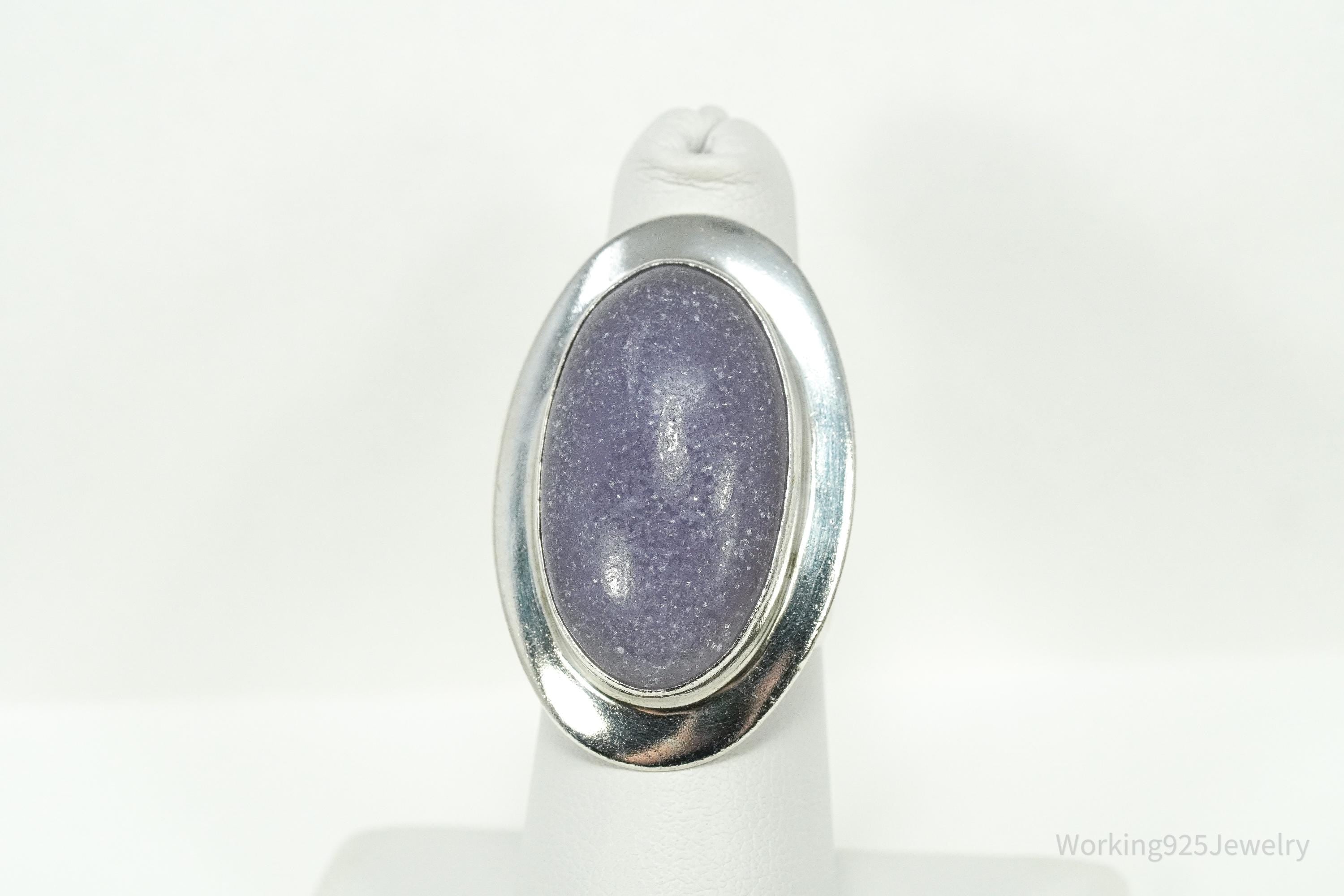 Vintage Desert Rose Trading Co Purple Jade Sterling Silver Ring Size 7