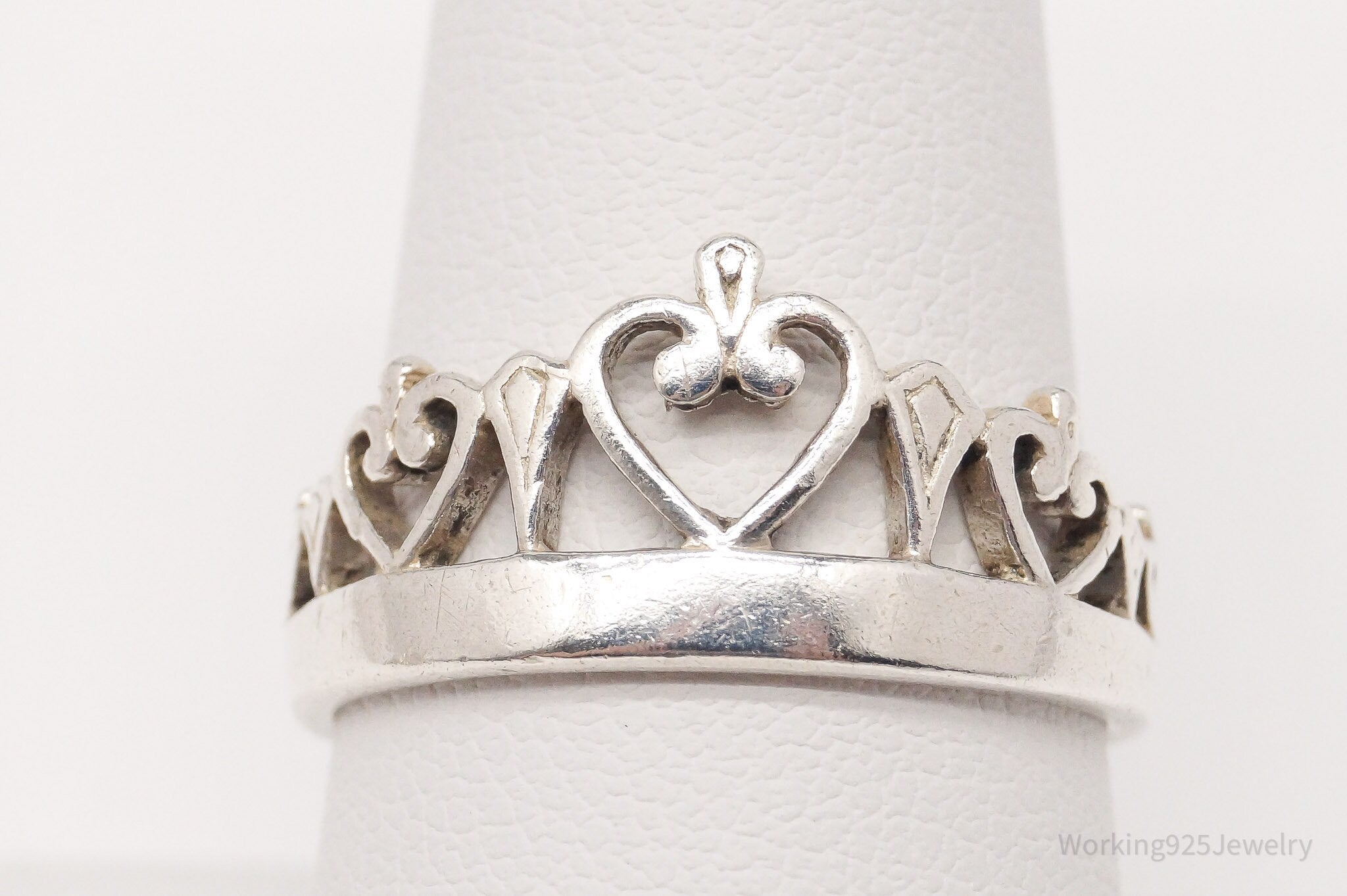 Vintage Crown Sterling Silver Ring - Size 8.75