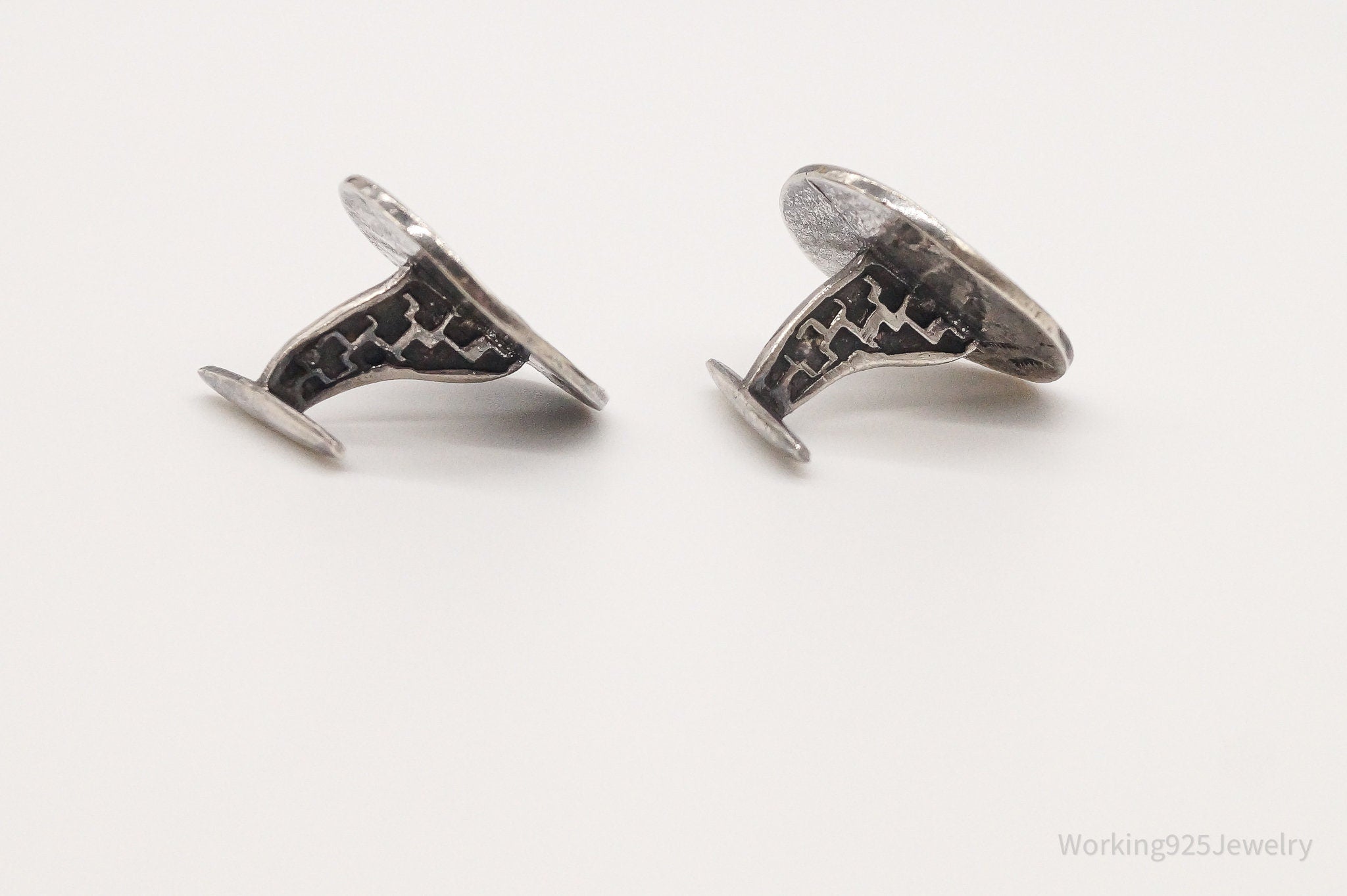 Vintage French Designer MF Sterling Silver Cufflinks