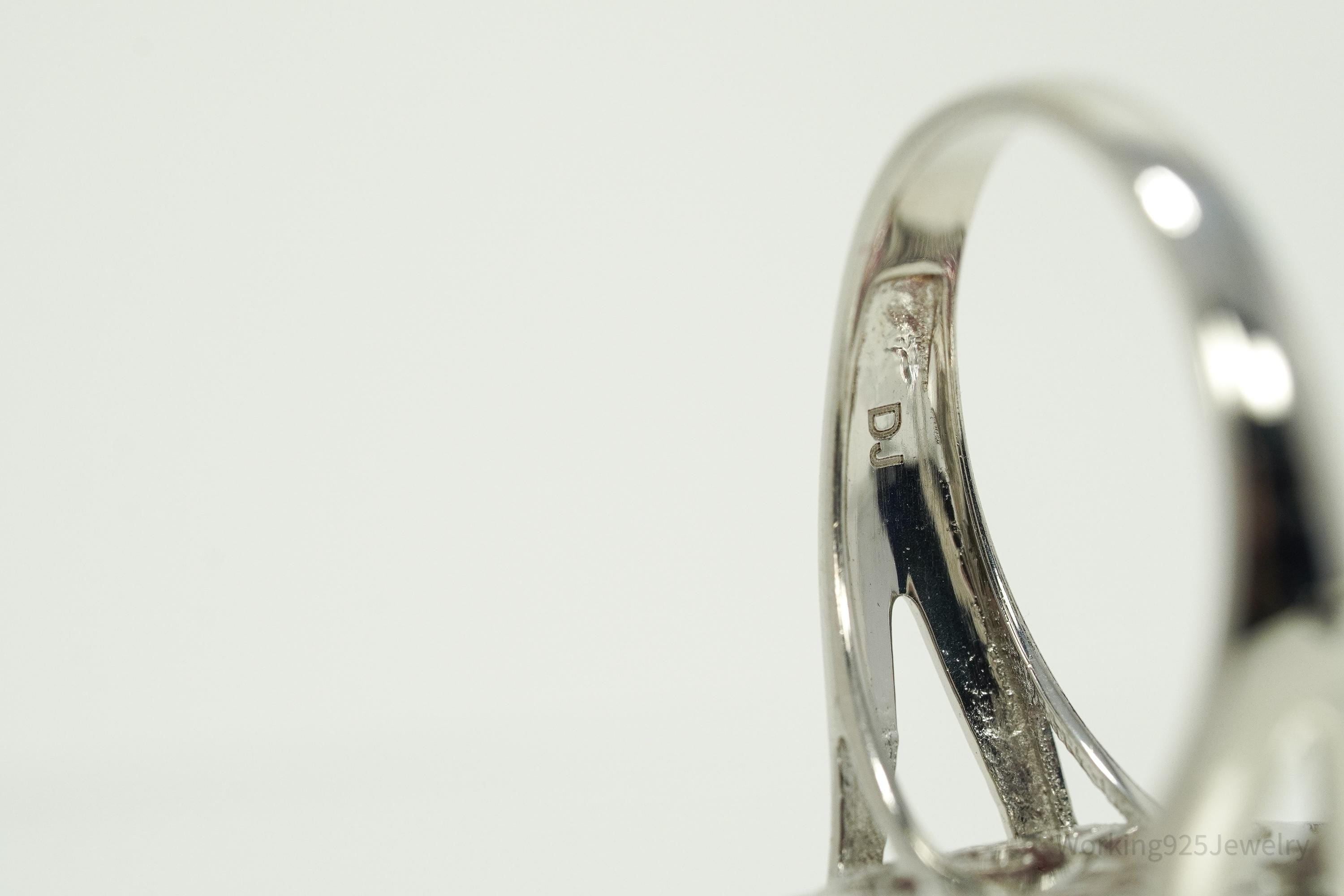 Designer Lab Ruby & Cubic Zirconia Sterling Silver Ring - Size 9