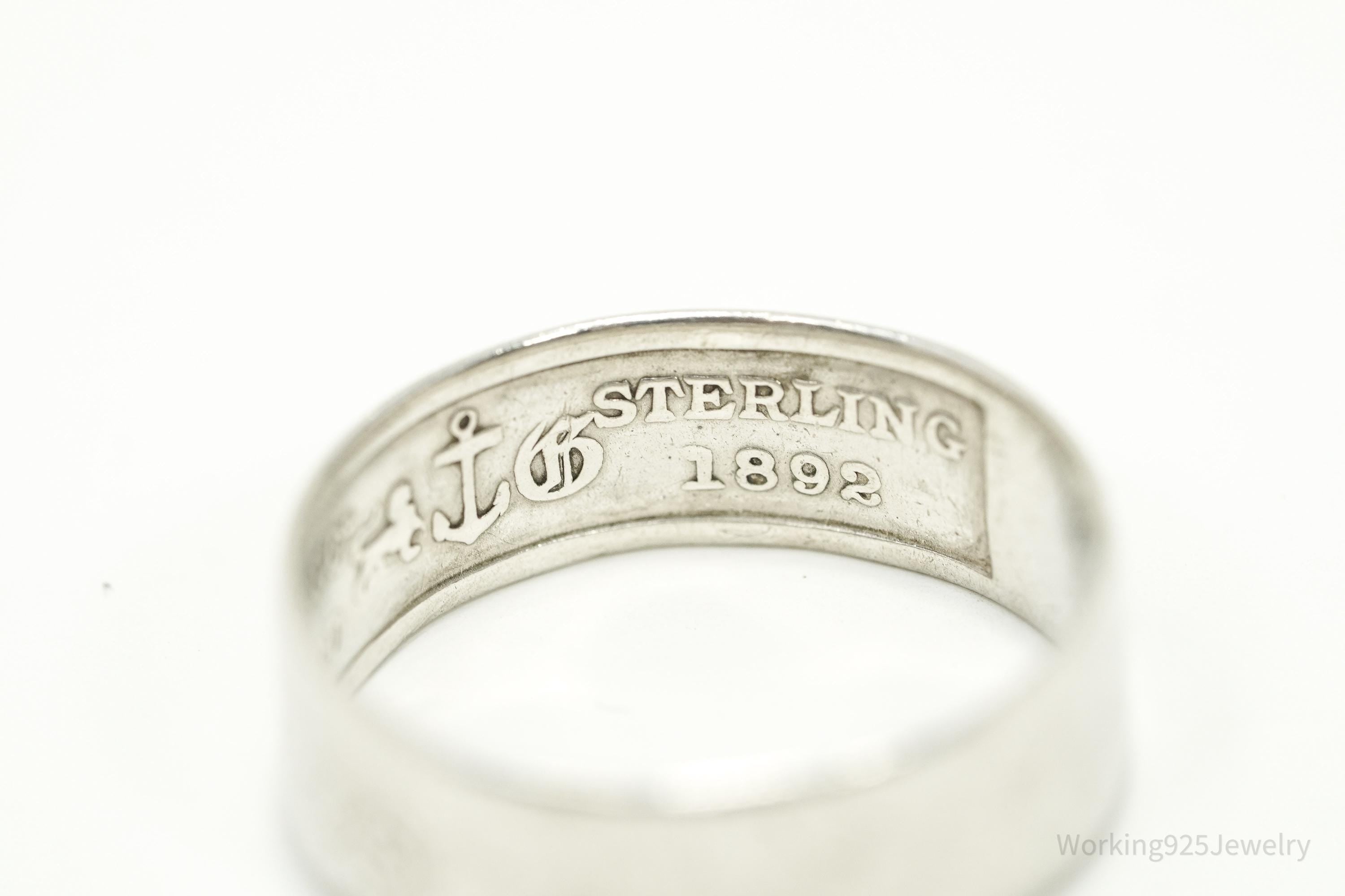 RARE Antique 1892 Gorham Sterling Silver Chicago Columbian Exposition Isabella Souvenir Ring Size 8.75