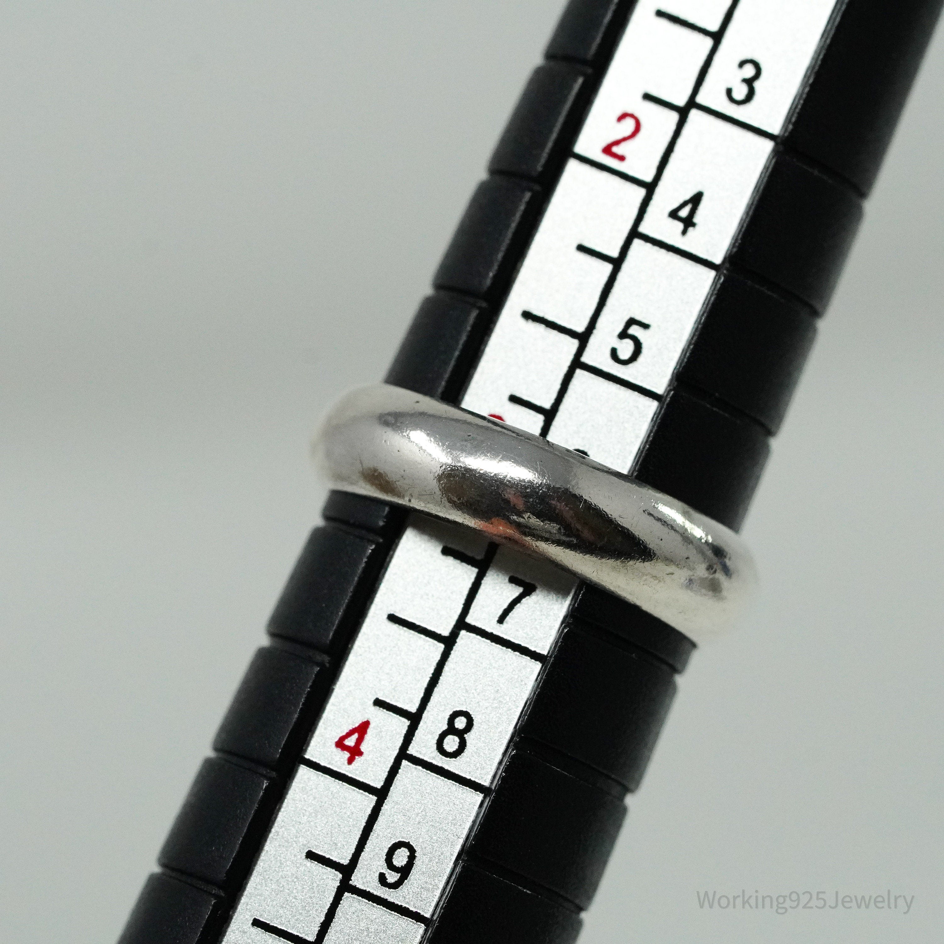 Vintage Native Turquoise Silver Ring - Size 3