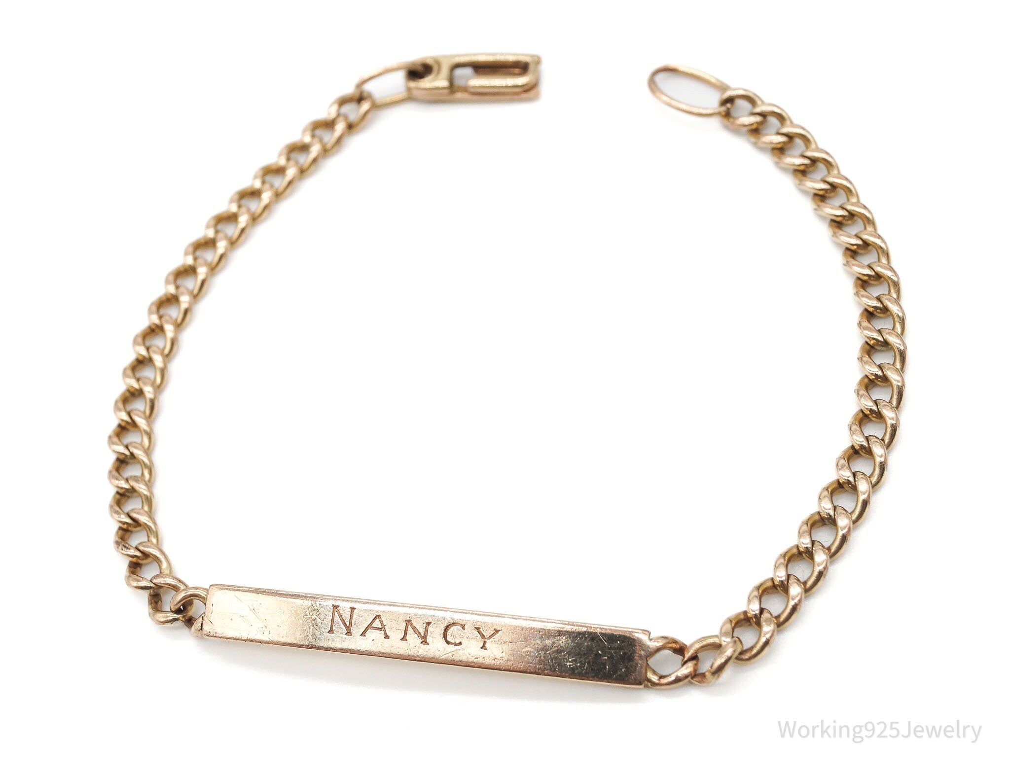 Vintage 1940s "NANCY" 1/20 12K Gold Filled Chain Bracelet