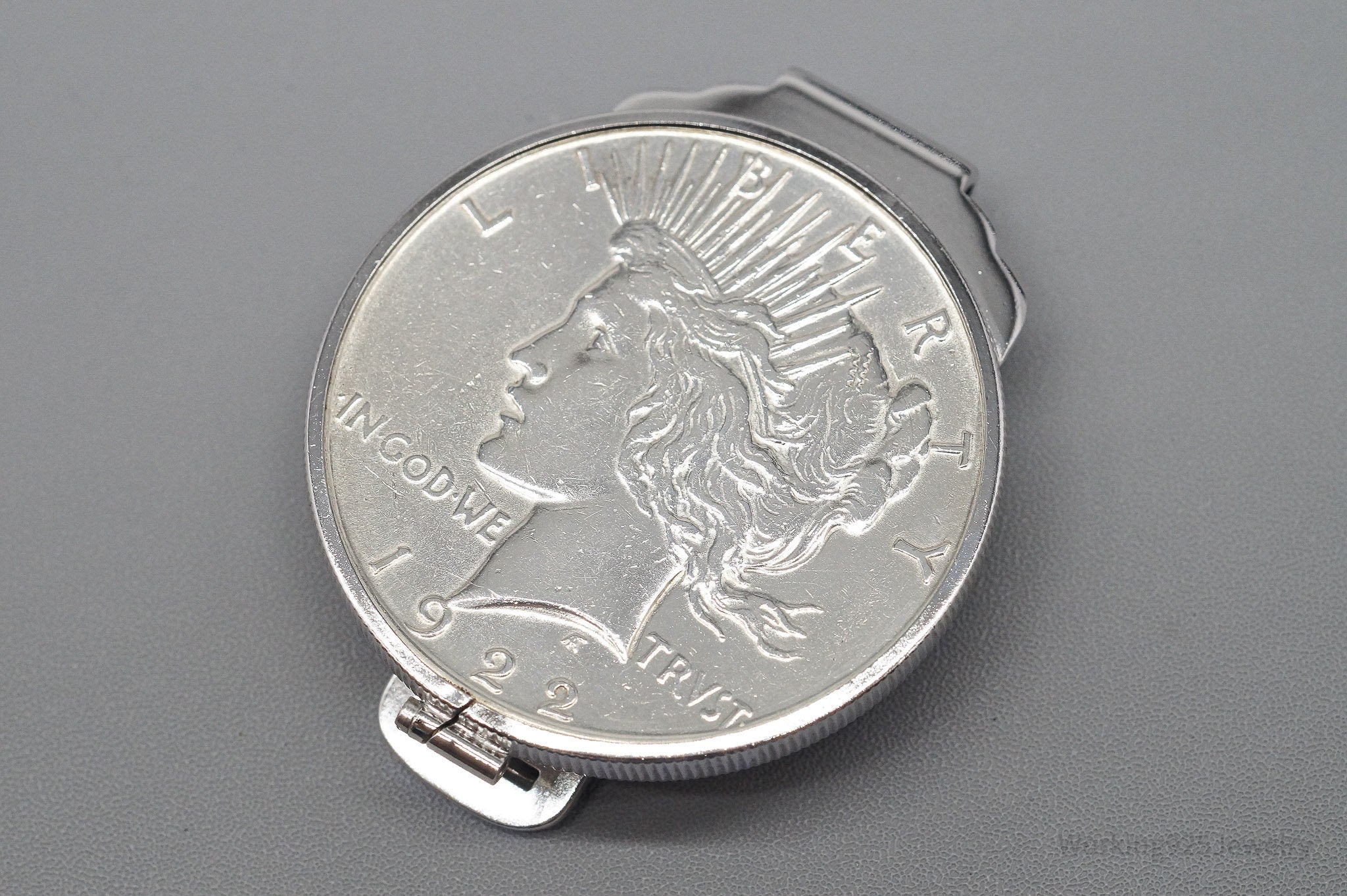 Antique Vintage Anson 1922 Peace Silver Dollar Coin Sterling Silver Money Clip