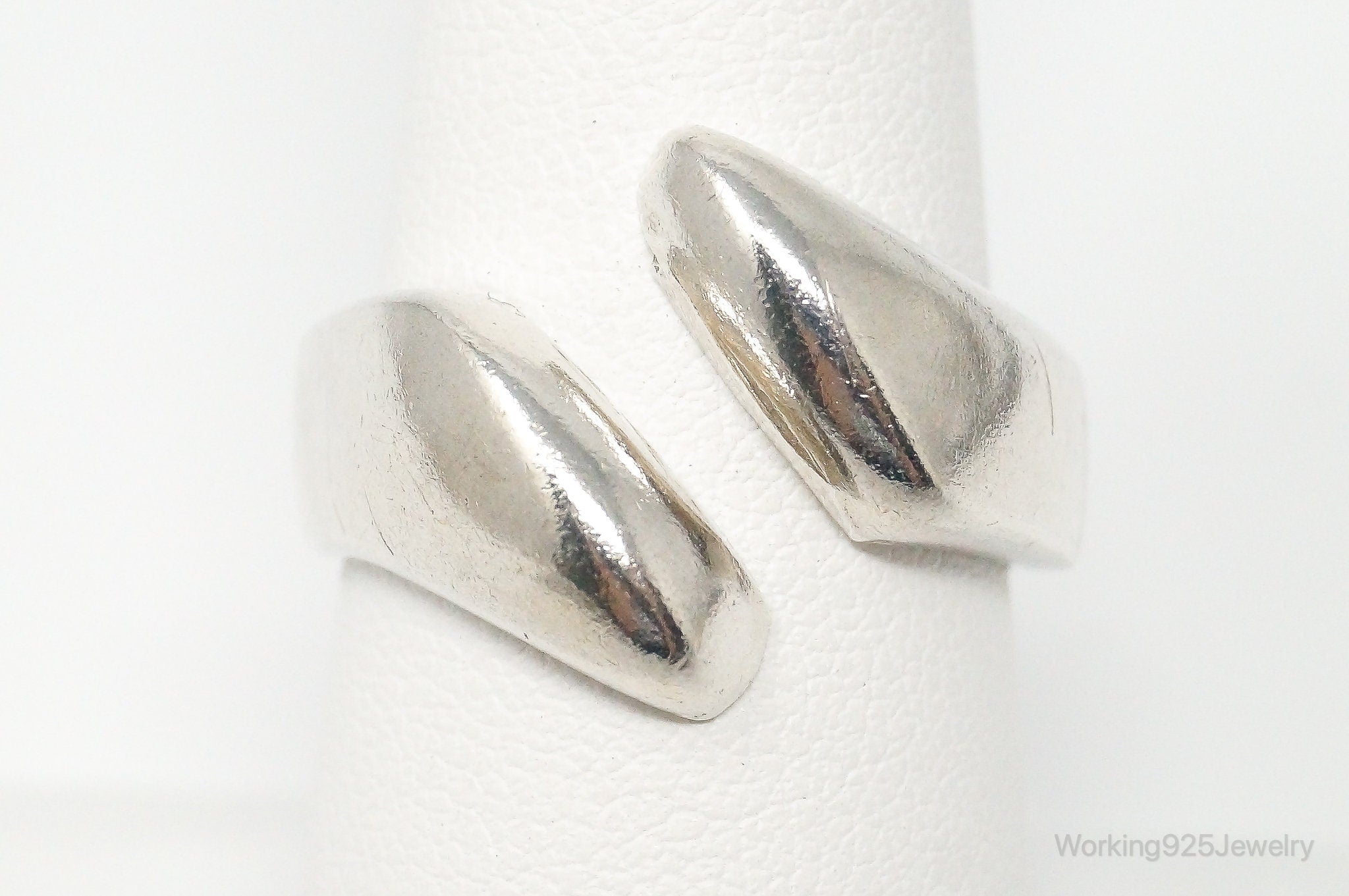 Vintage Mexico Modernist Sterling Silver Wrap Ring Size 8.5 Adjustable