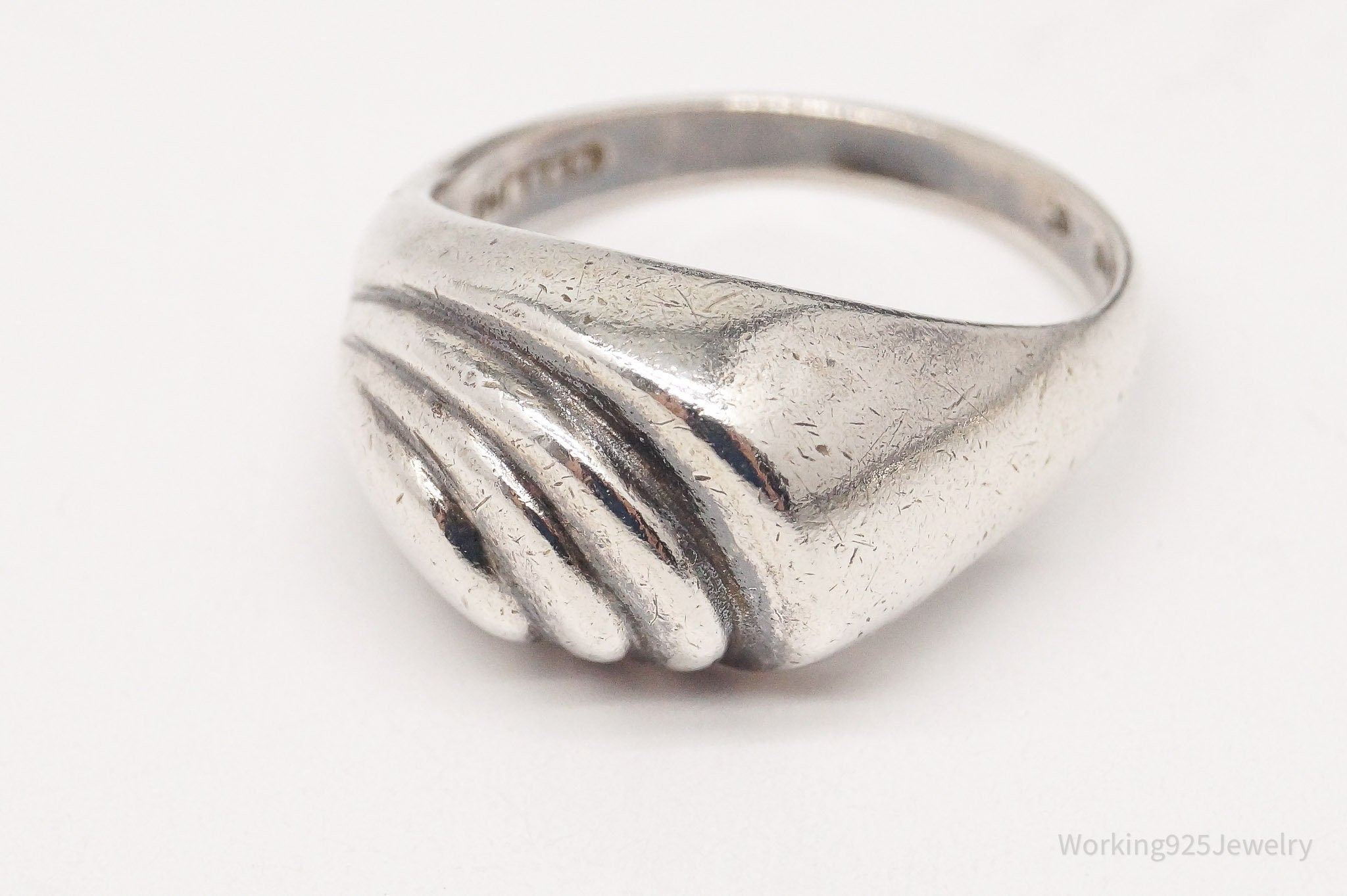 Vintage Cellini Modernist Style Sterling Silver Ring - Size 6.25