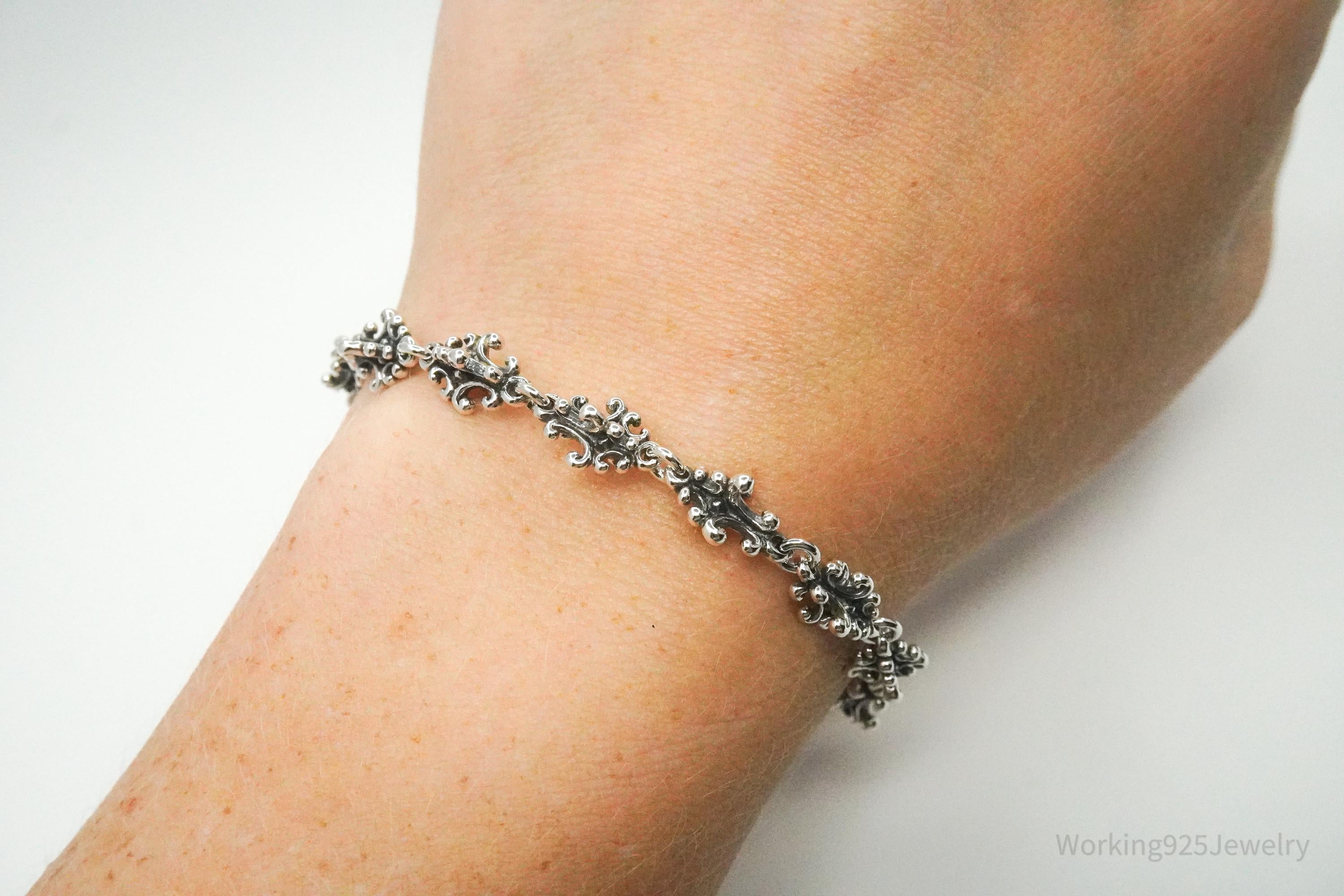 Novica Indonesia NV Balinese Crest Sterling Silver Toggle Bracelet - 7 5/8"