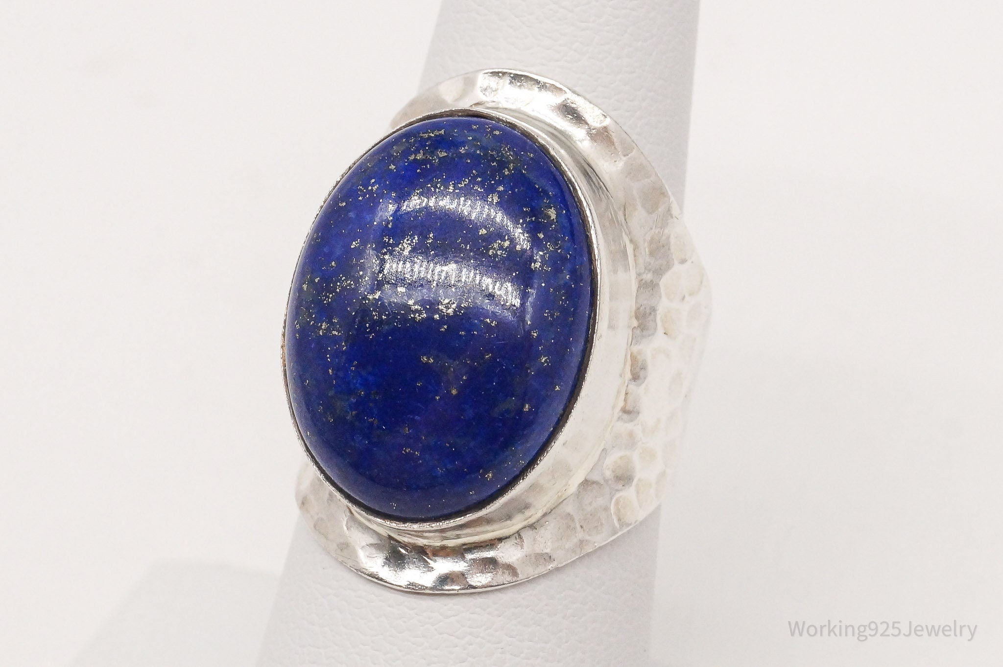 Vintage Lapis Lazuli Sterling Silver Ring Size 6.75