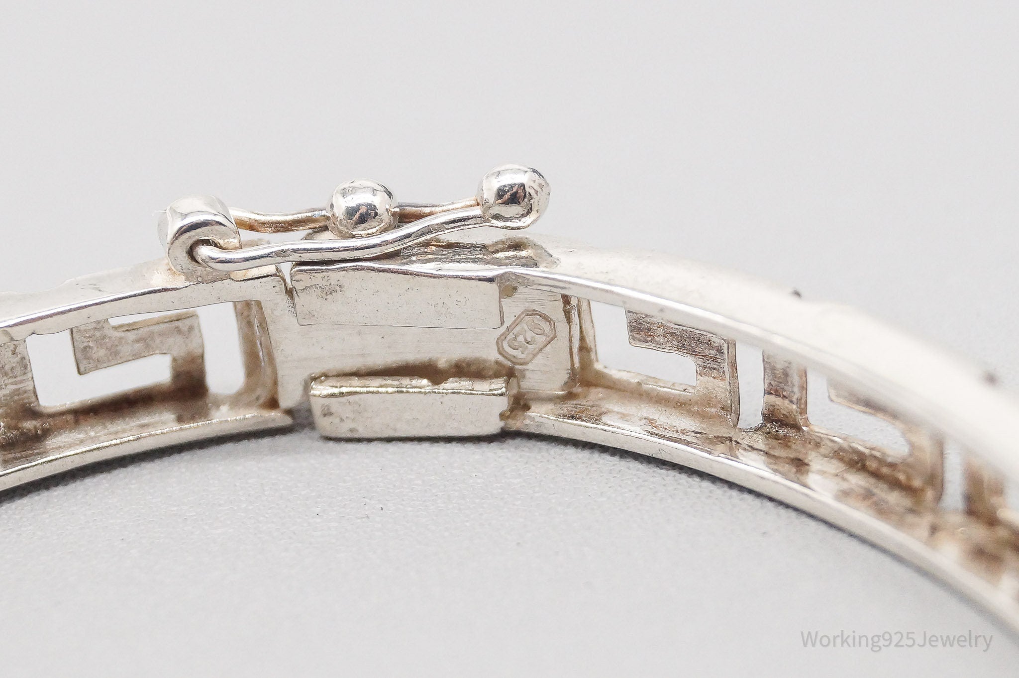 Vintage Greek Key Design Sterling Silver Bracelet