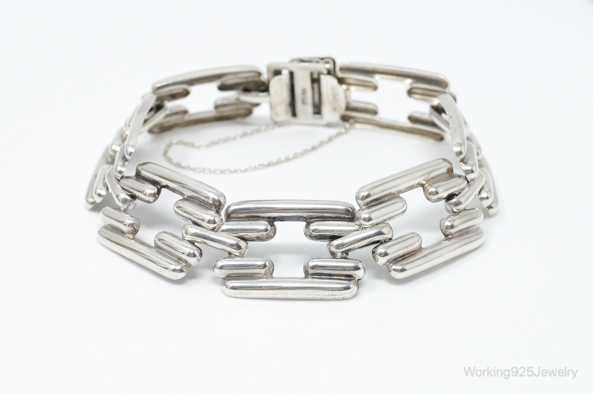 Vintage Modernist DRGM 835 Silver Link Bracelet