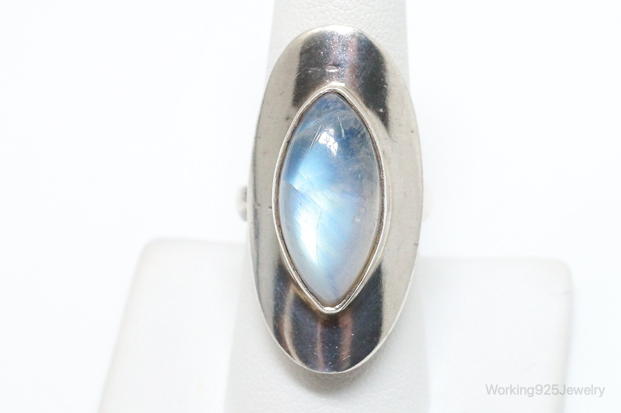 Vintage Moonstone Sterling Silver Ring - Size 8.25 Adjustable