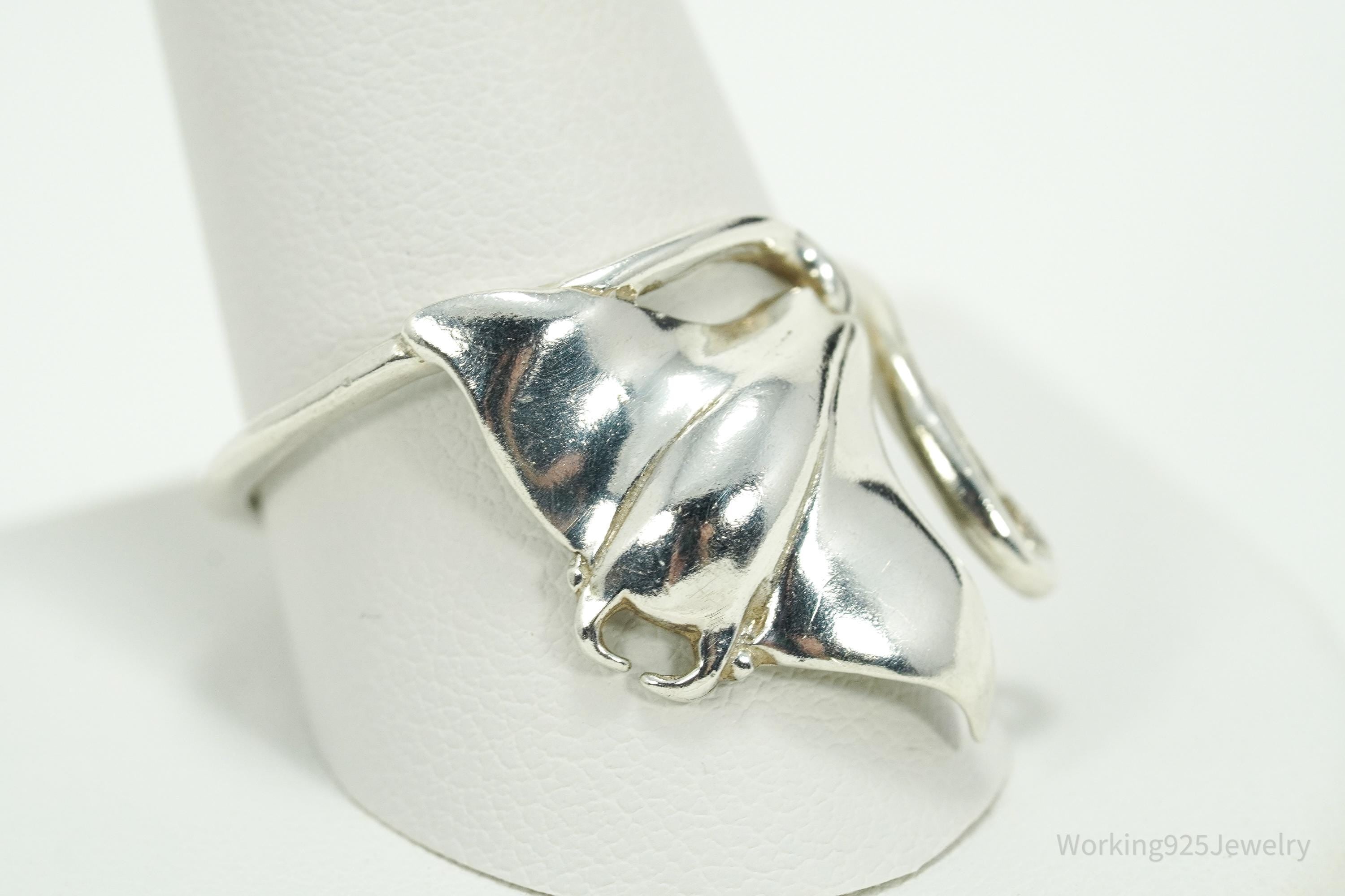 Vintage Stingray Sterling Silver Wrap Ring - Size 12