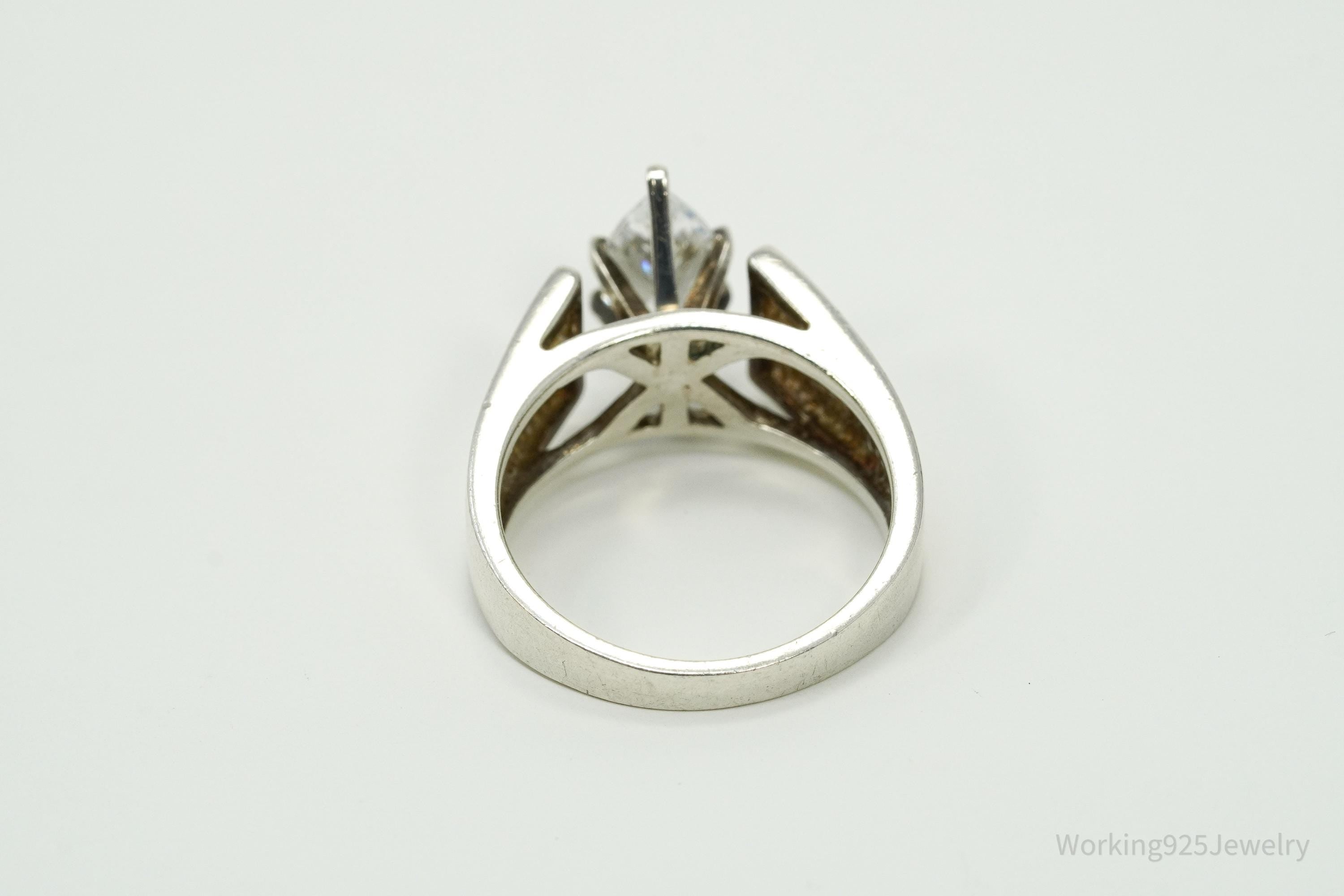 Vintage Diamonique DQCZ Sterling Silver Ring - Size 8