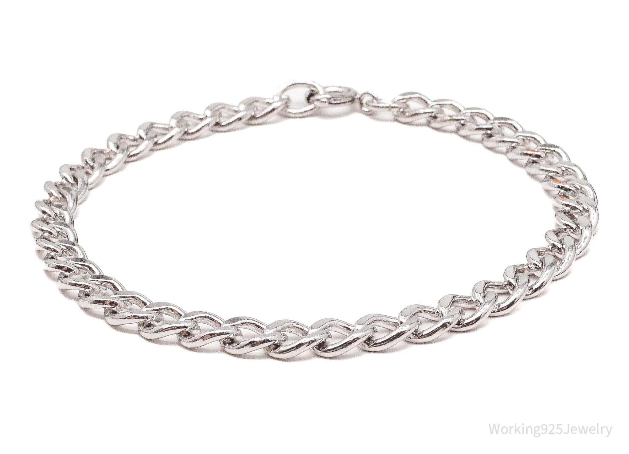 Antique Sterling Silver Curb Chain Bracelet