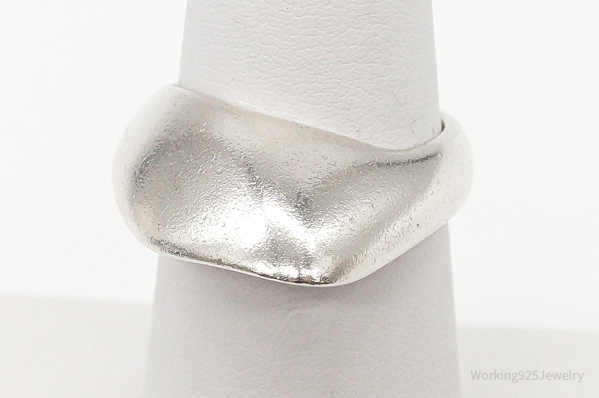 Vintage Mid Century Modernist Style Sterling Silver Ring - Size 5.5