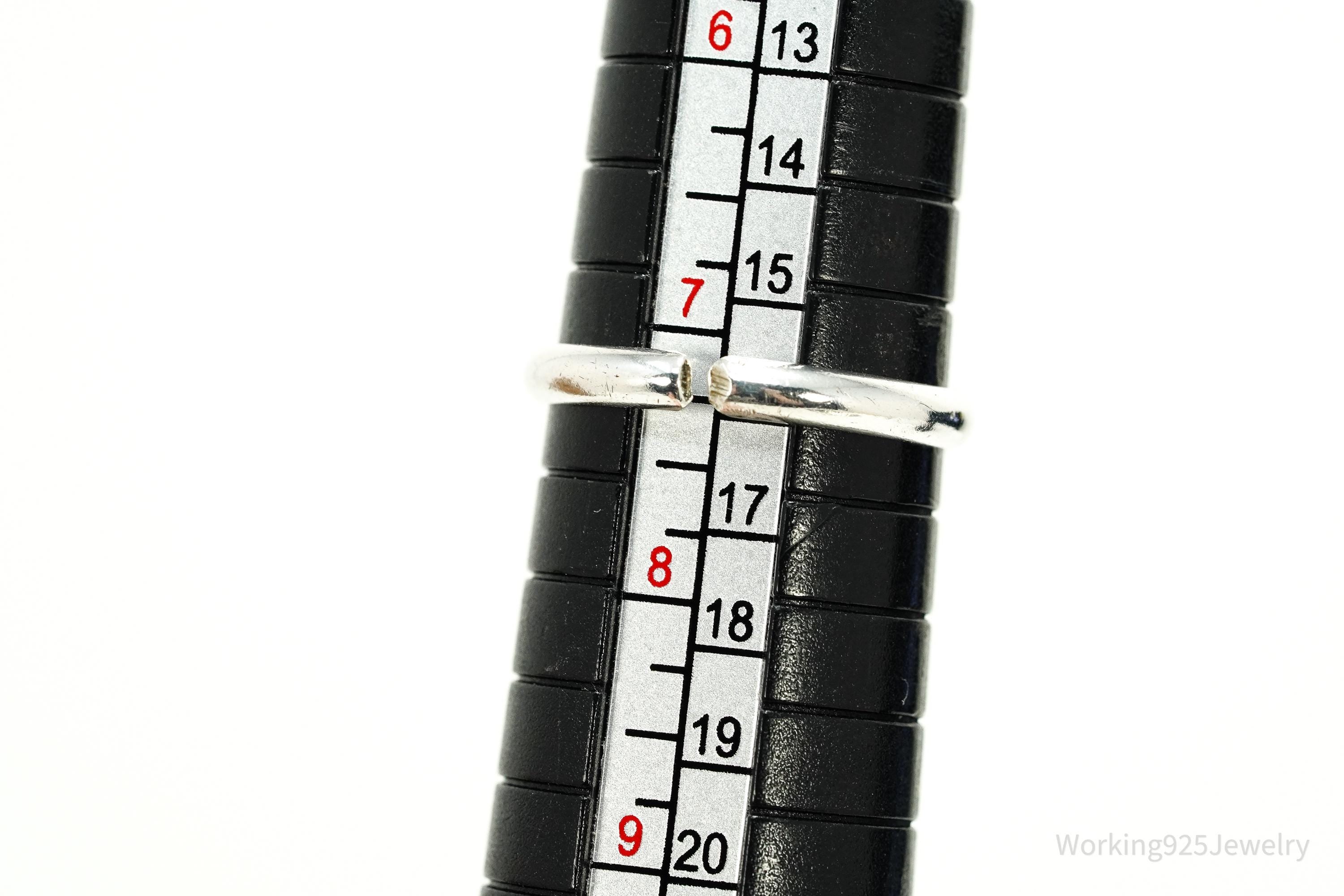 Vintage Handmade Native American Turquoise Unsigned Silver Ring - Size 7.25 Adjustable