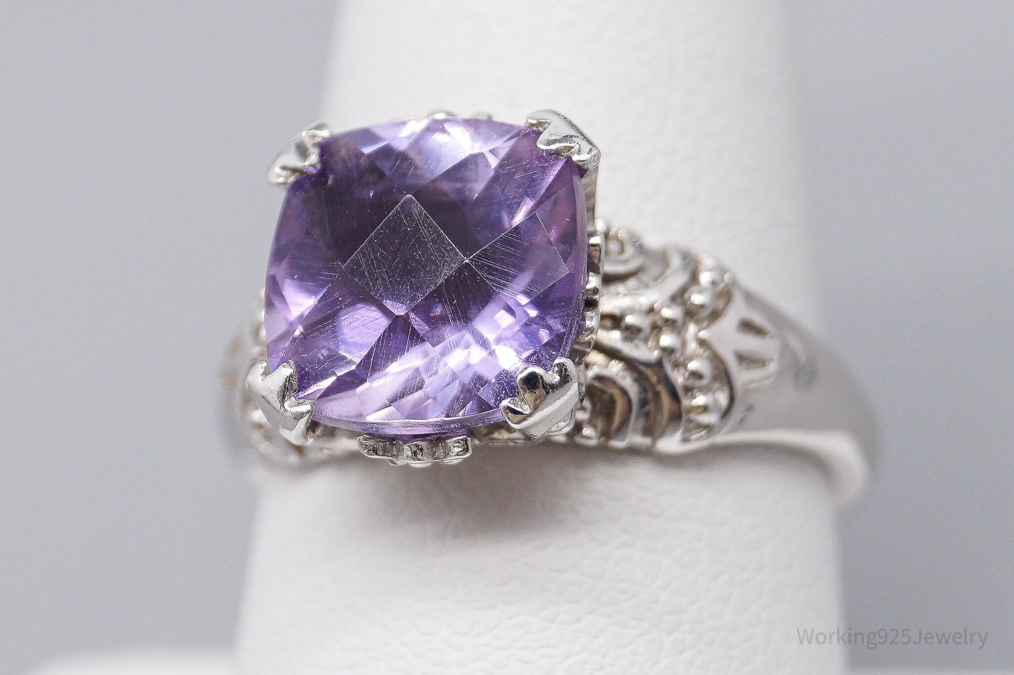 JTV OJC Amethyst Sterling Silver Ring - Size 8.5