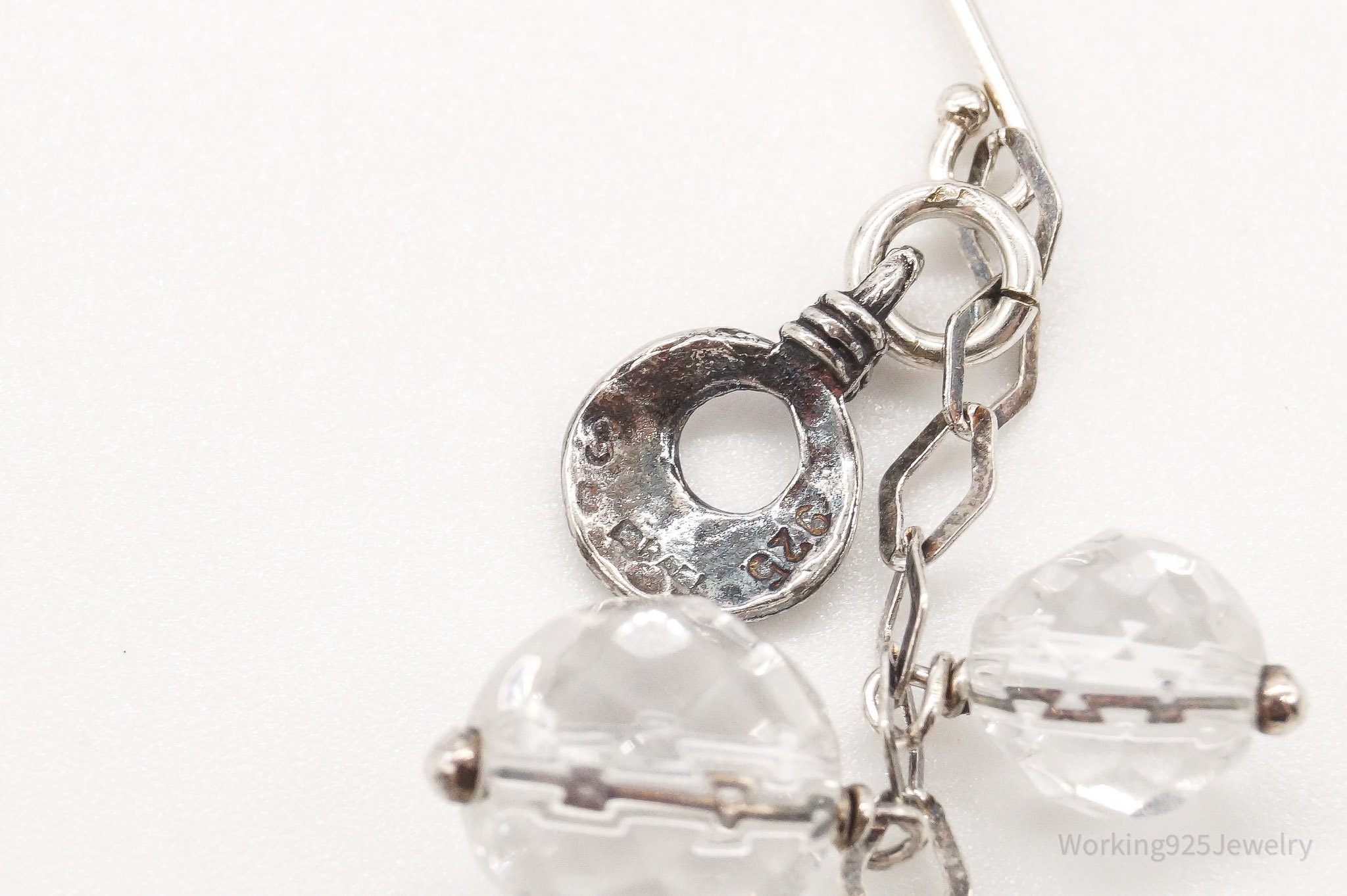 Vintage Crystal Quartz Sterling Silver Earrings