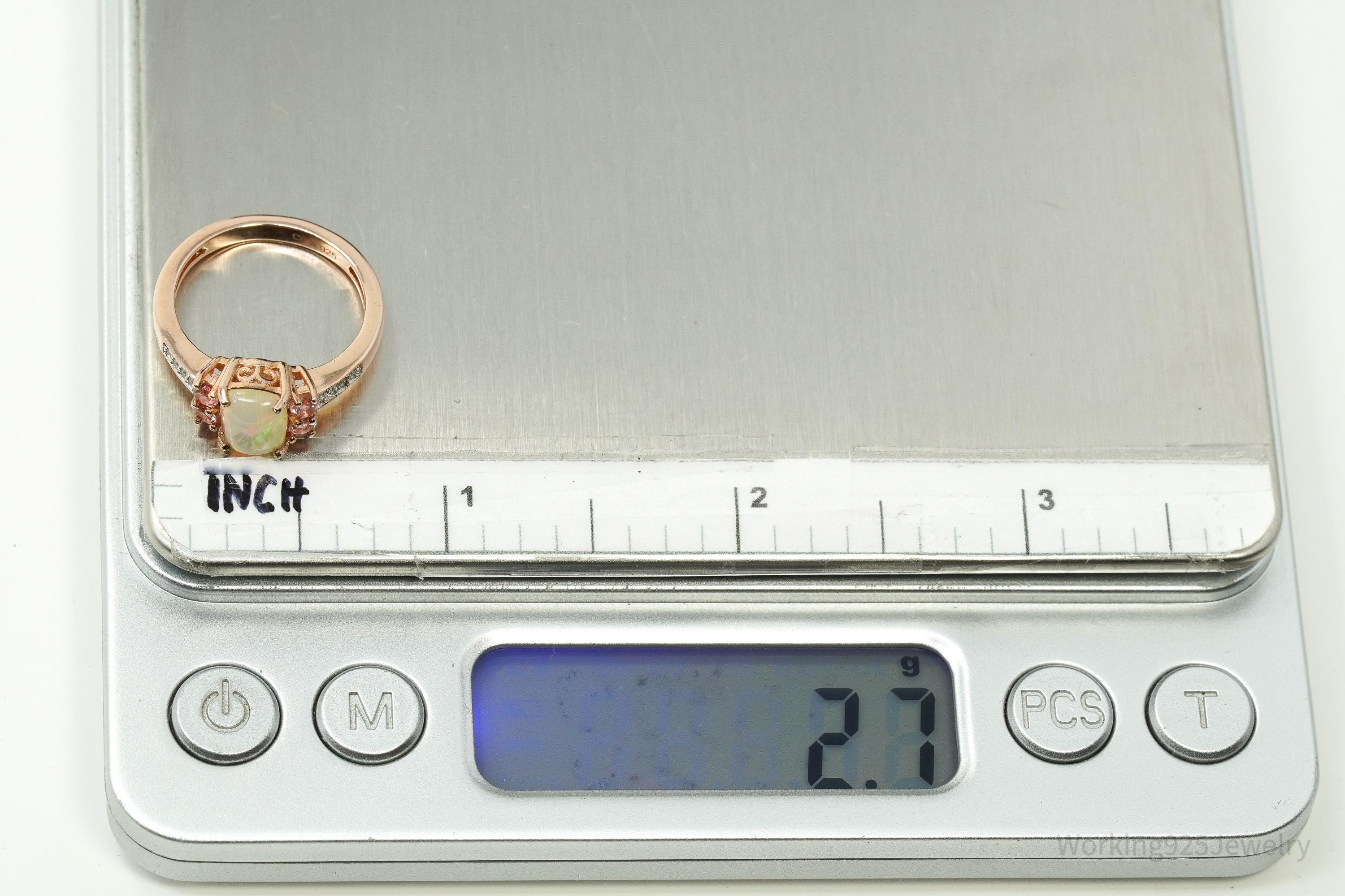 D'Joy Multi Gemstone Rose Gold Over Sterling Silver Ring - Size 6