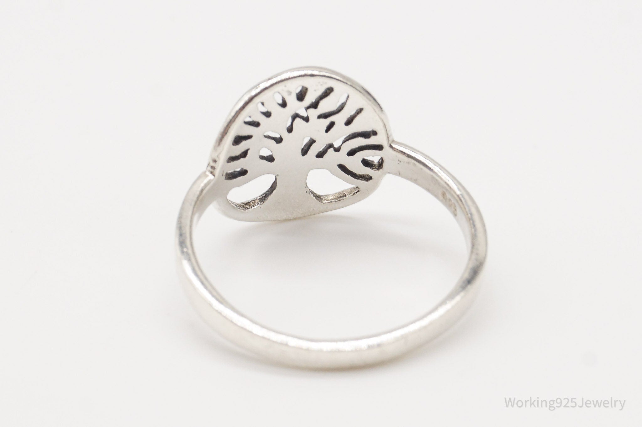 Vintage Tree Of Life Sterling Silver Ring - Size 8