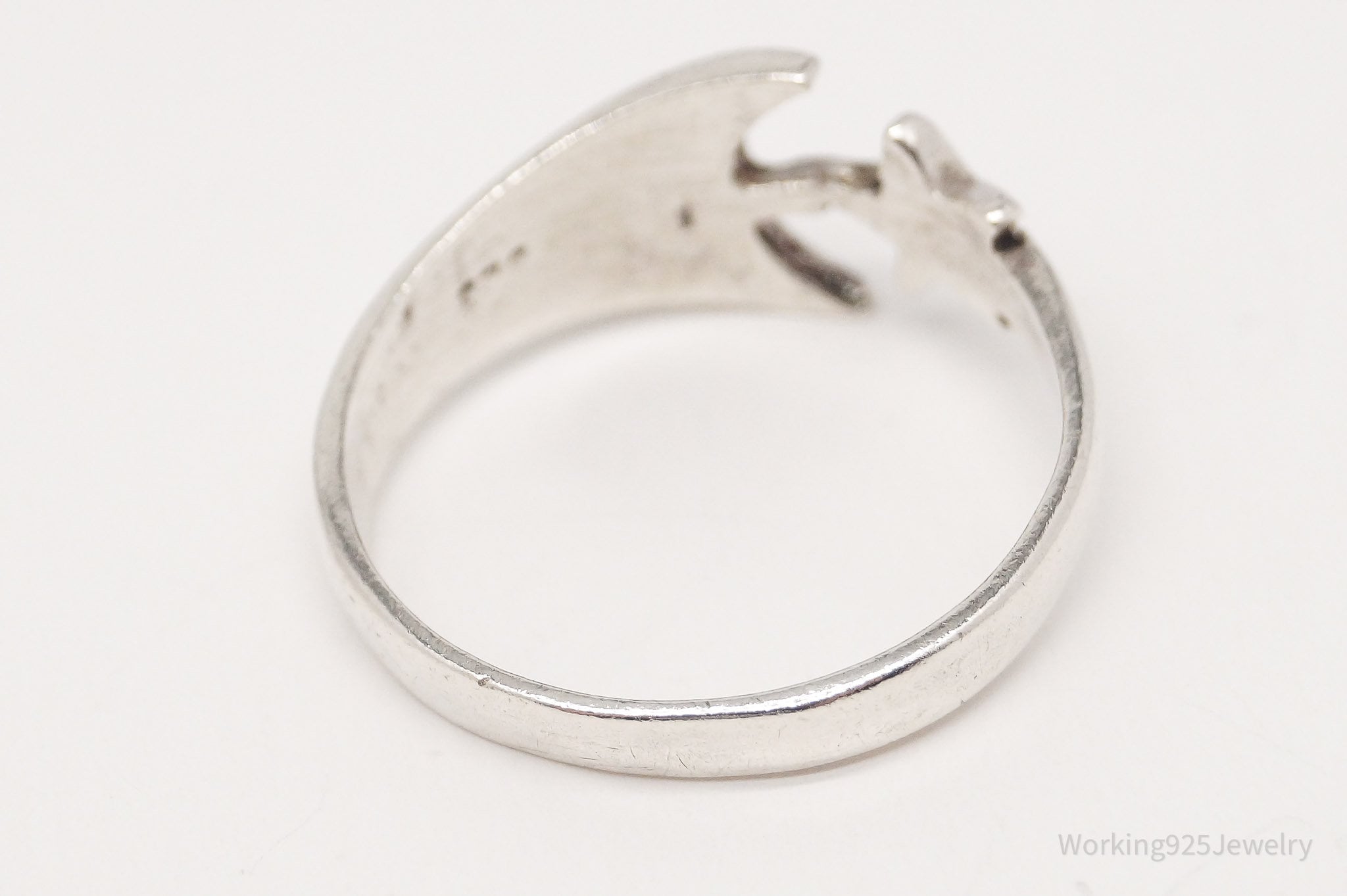 Vintage Moon & Star Sterling Silver Ring - Size 6.5