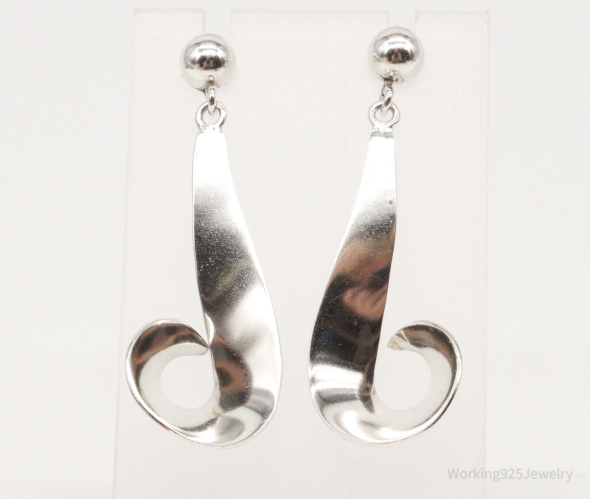 Vintage Modernist Sterling Silver Earrings