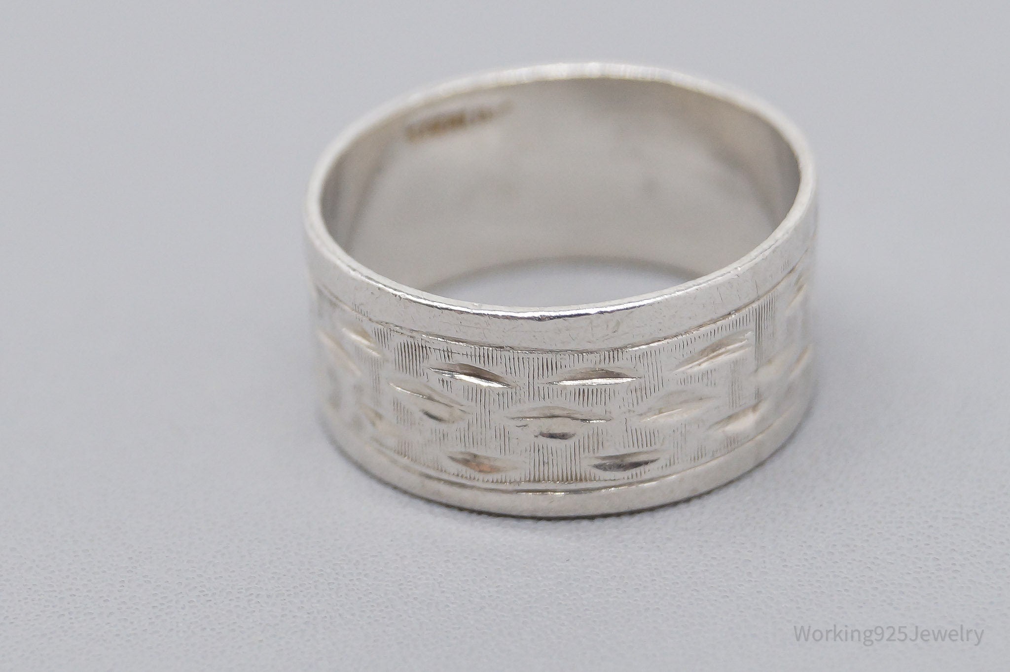 Antique Sterling Silver Band Ring - Size 6.25