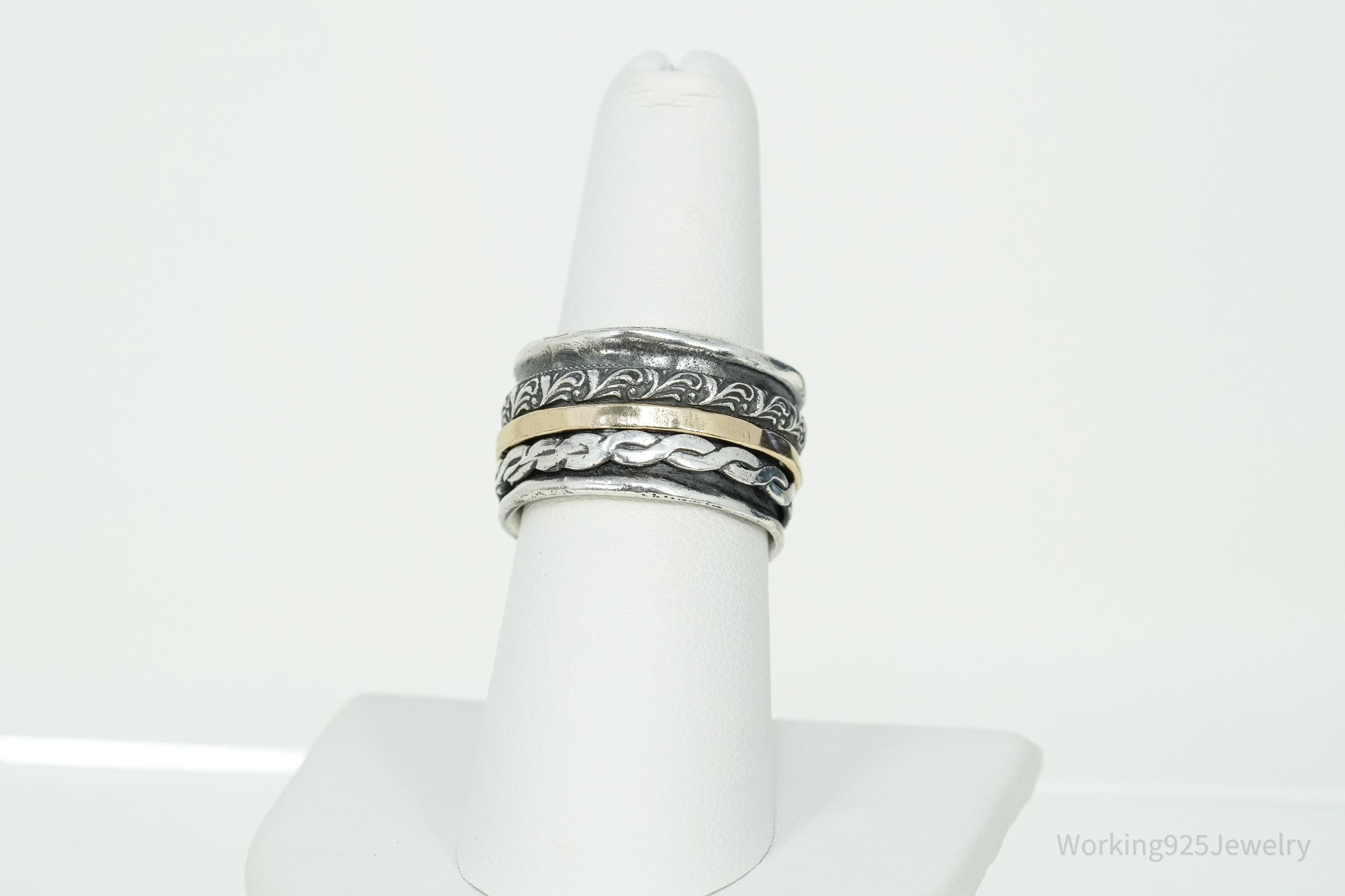 Vintage Gold Vermeil Sterling Silver Spinner Band Ring- Size 7.25