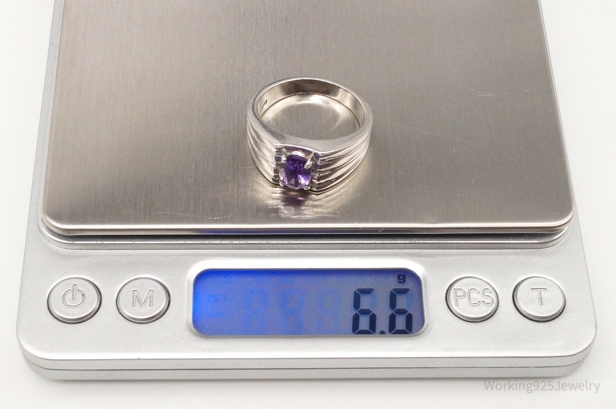 Designer D'joy Amethyst Sterling Silver Ring - Size 9.75
