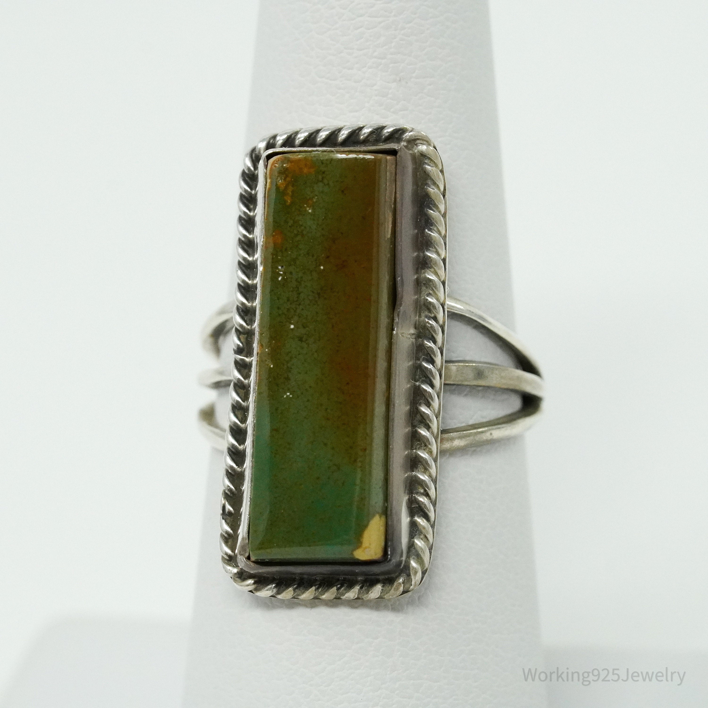 Vintage Native American Turquoise Sterling Silver Ring Size 6.25