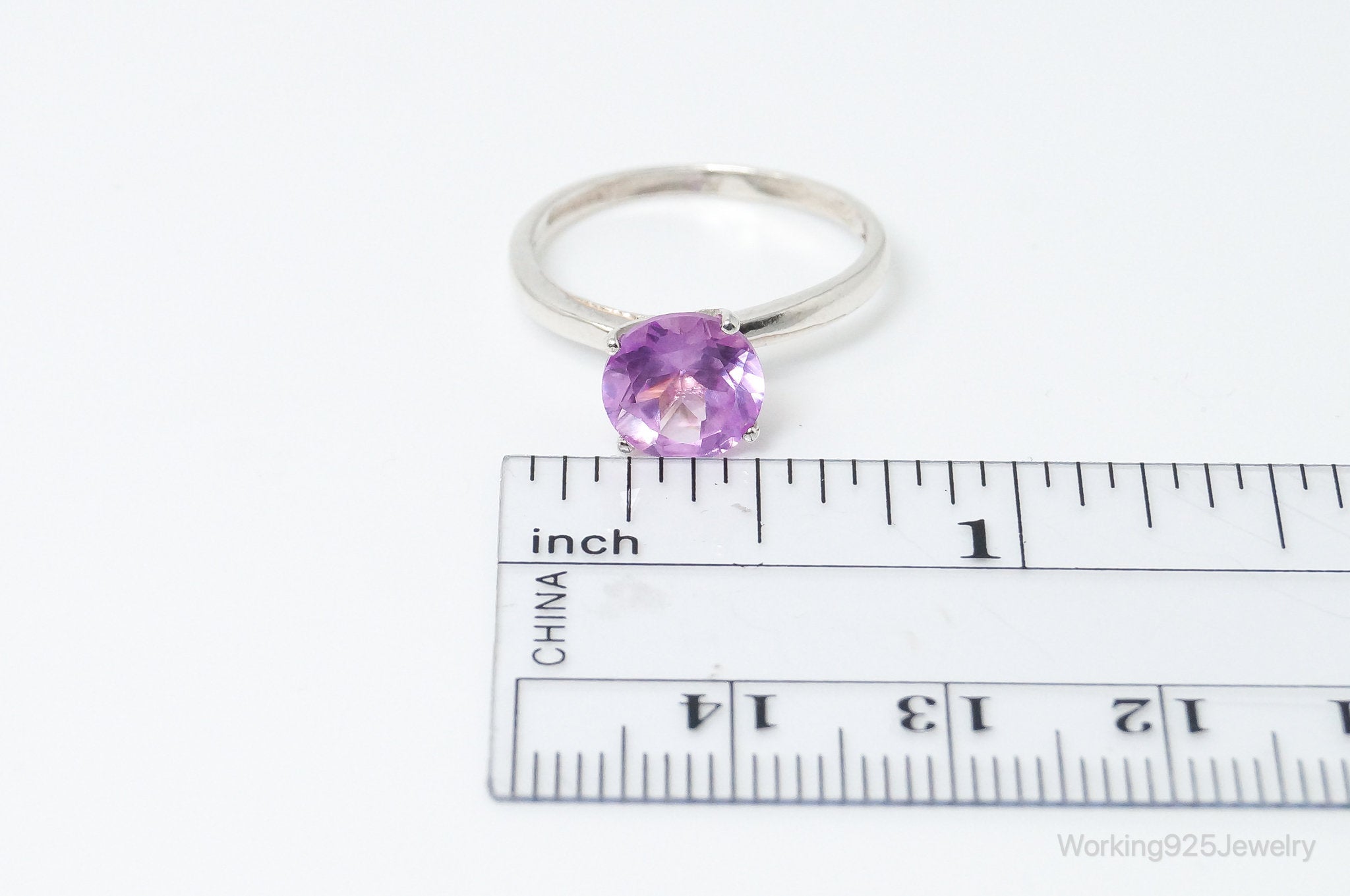 Vintage Pink Topaz Sterling Silver Ring - Size 6.75