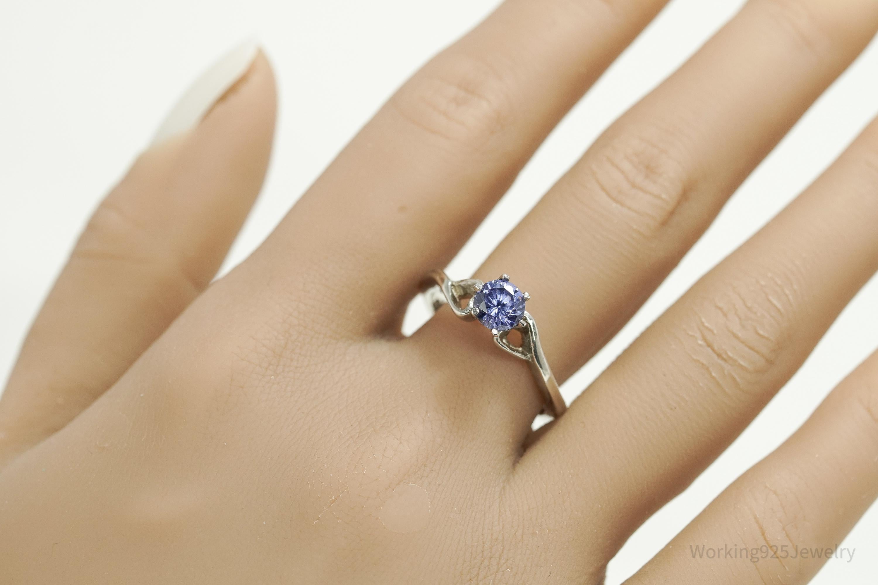 Vintage Tanzanite Sterling Silver Ring - Size 9.25