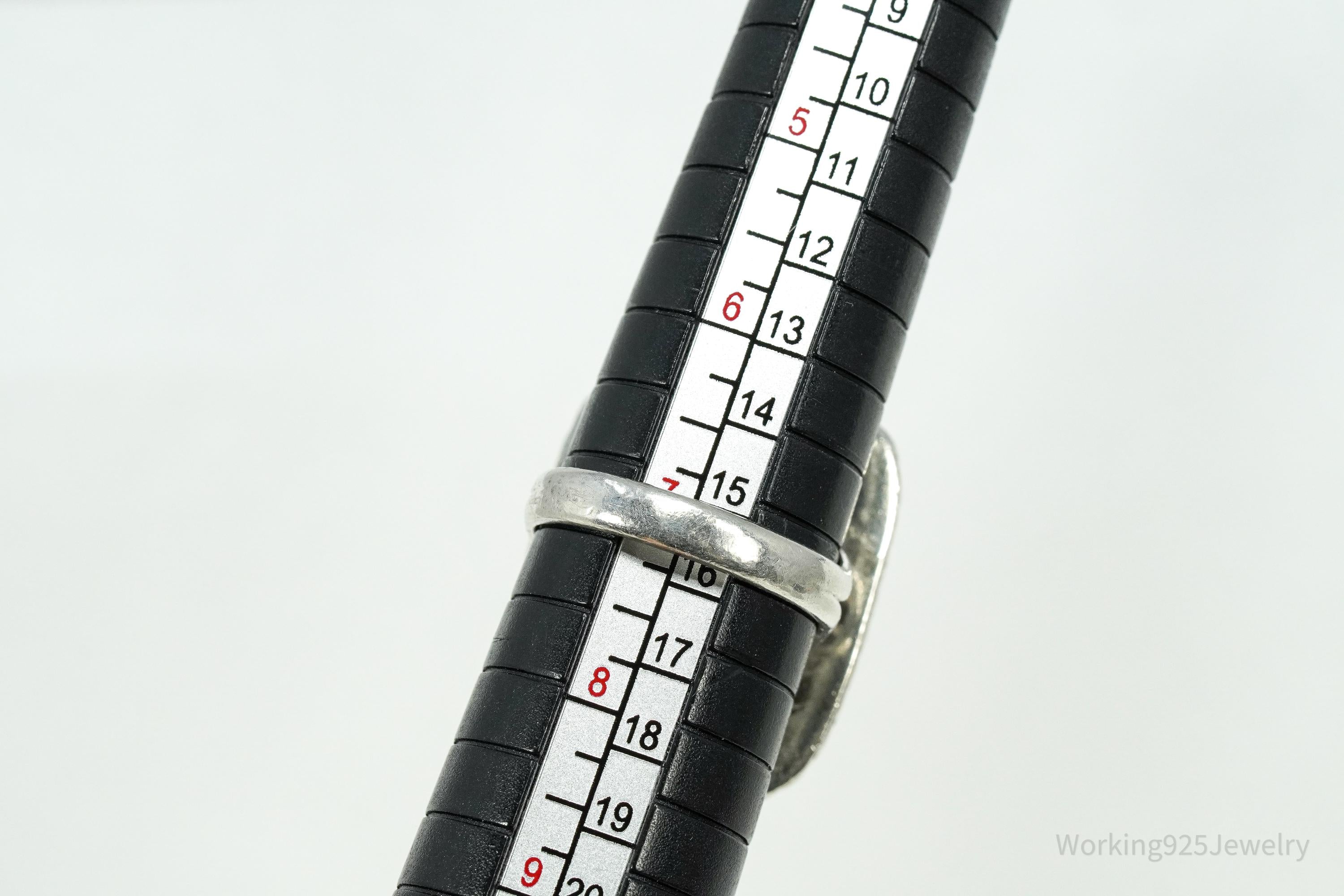 Vintage Lace Gemstone Sterling Silver Ring - Size 7