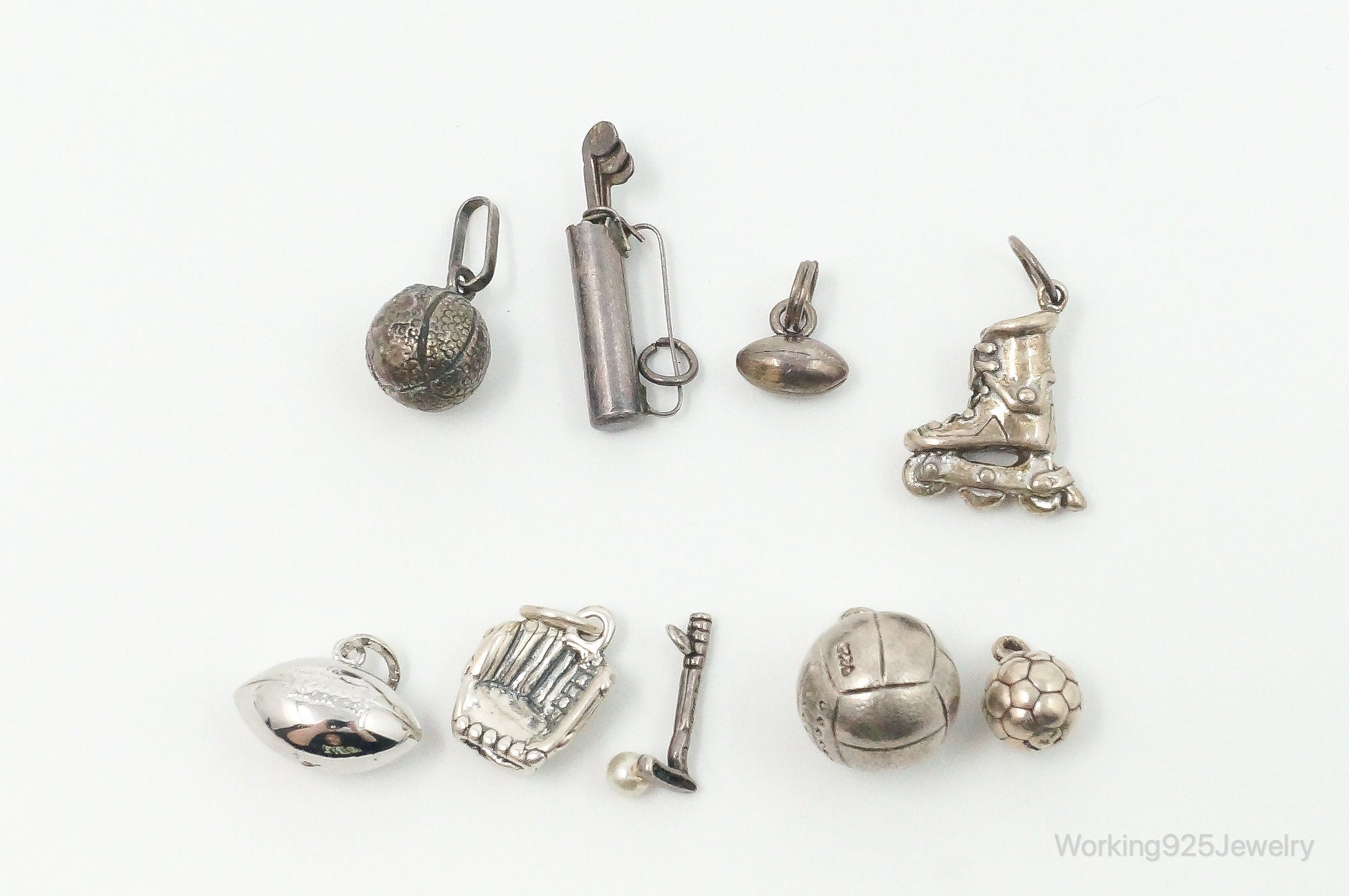 Vintage Sports Hobbies Sterling Silver Charms Lot