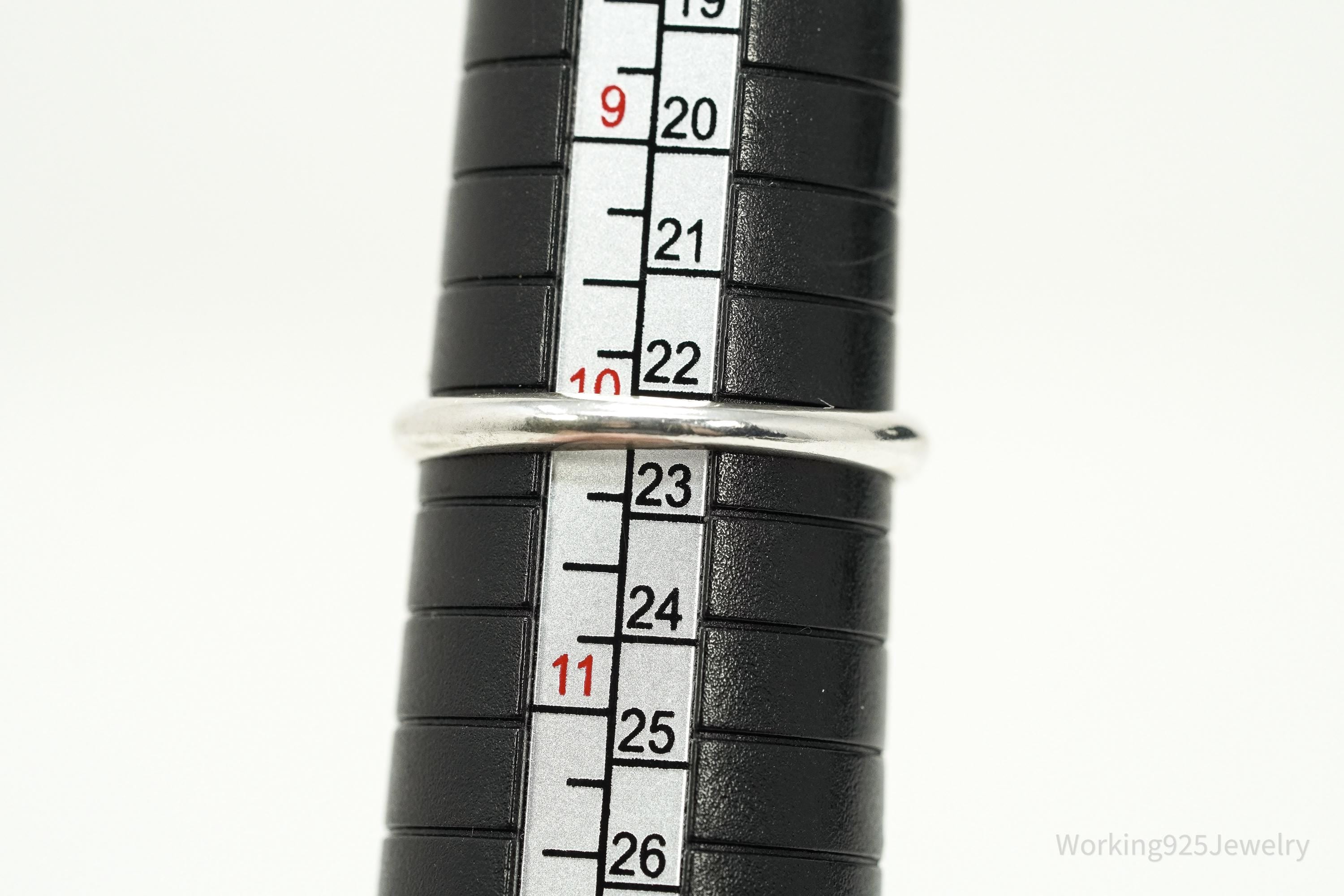 Vintage Native Carolyn Pollack Crushed Mother Of Pearl Inlay Sterling Silver Ring - Size 10