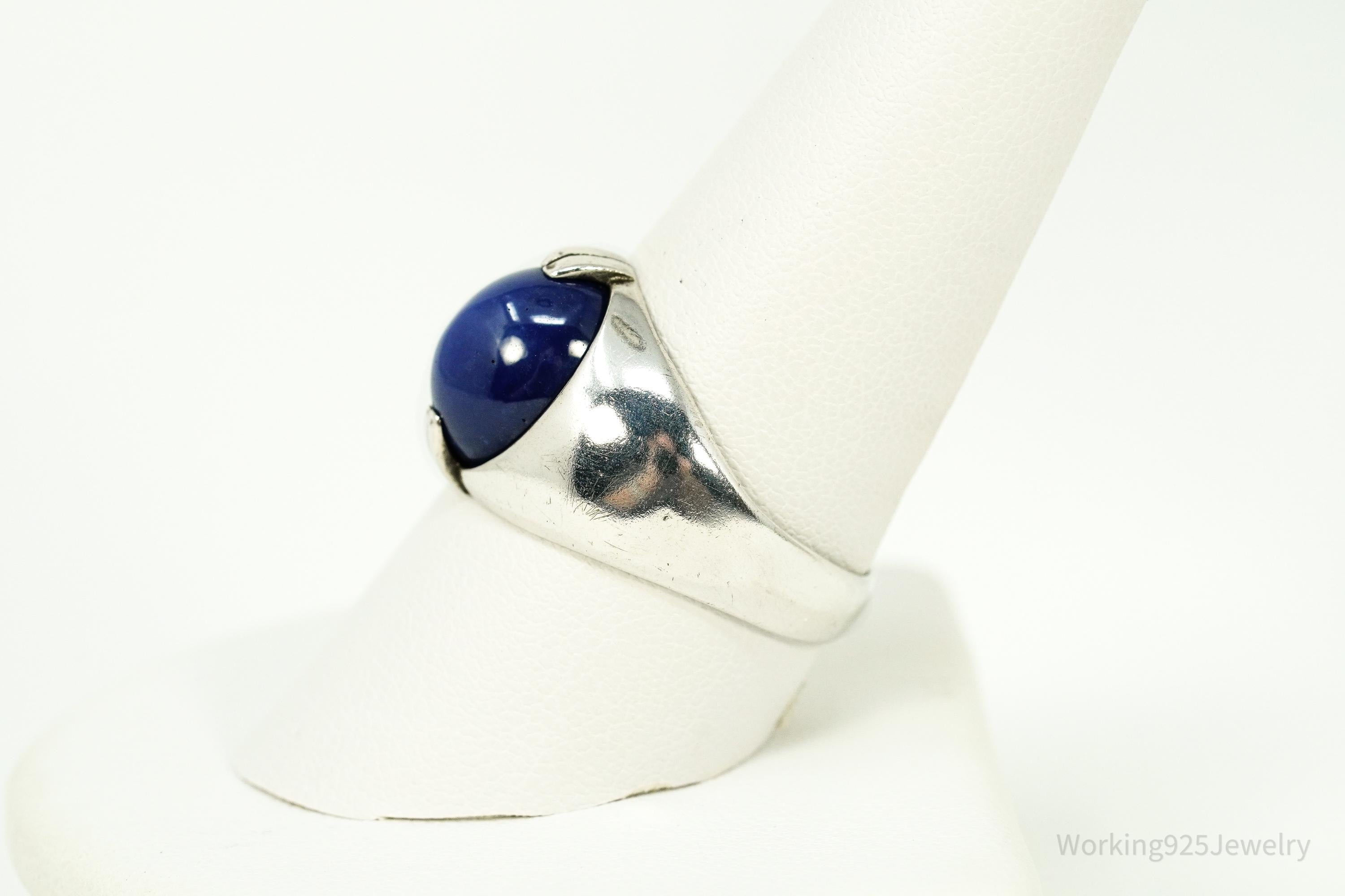 MCM Vintage Blue Star Sapphire Silver Ring - Size 10
