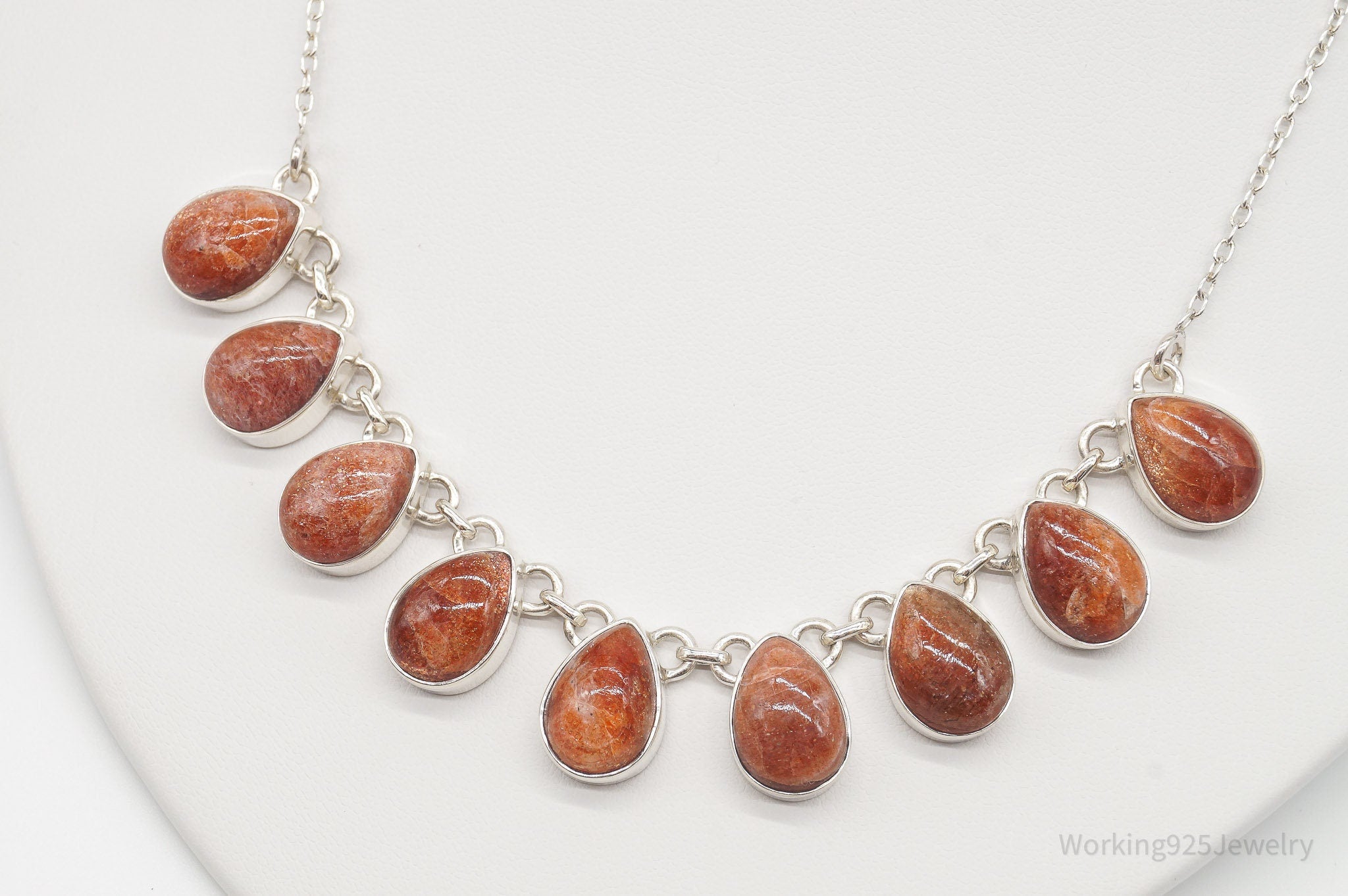 Vintage Designer TGGC Sunstone Sterling Silver Necklace