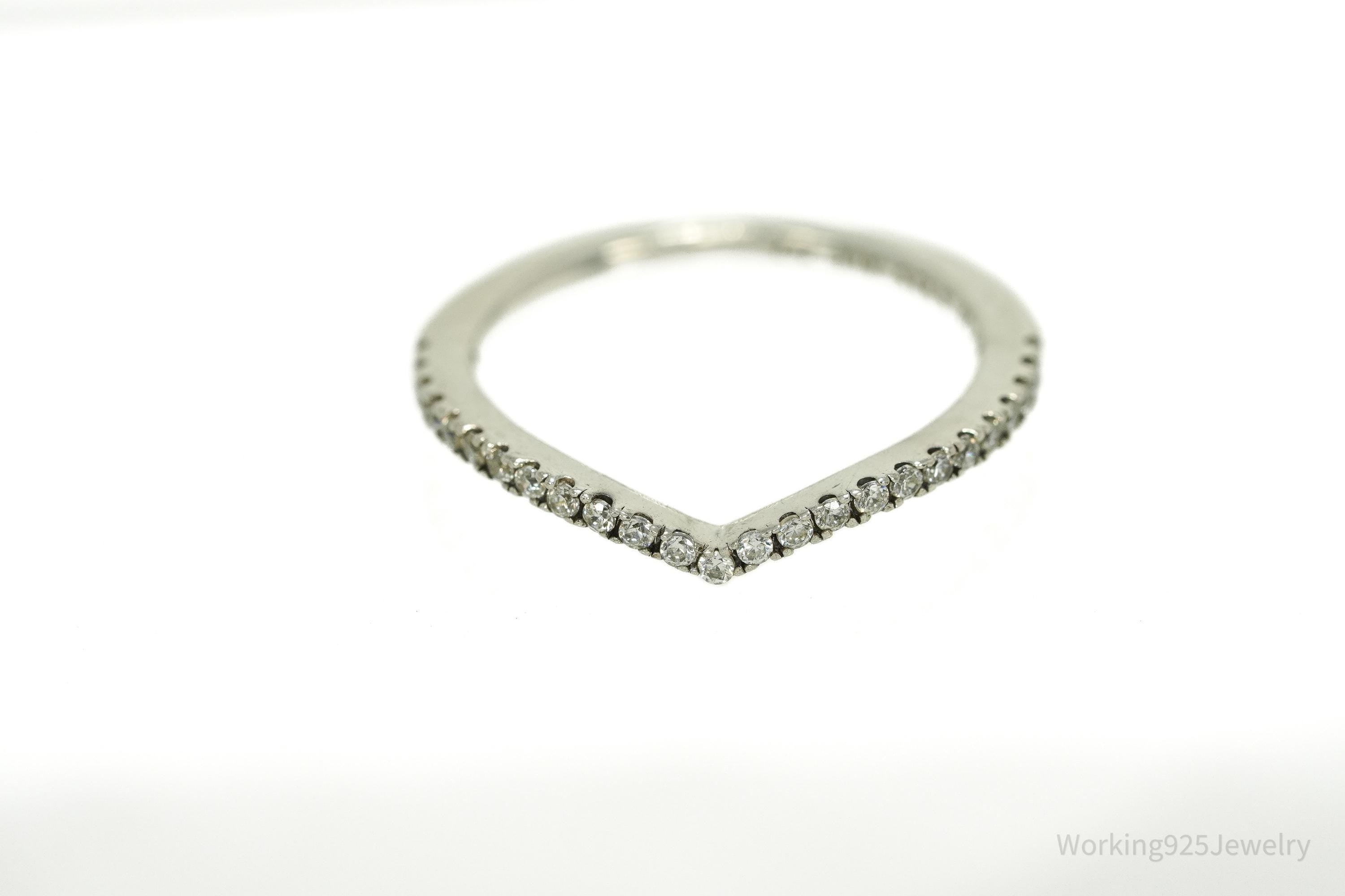 Pandora Cubic Zirconia Sterling Silver Ring - Size 6.25