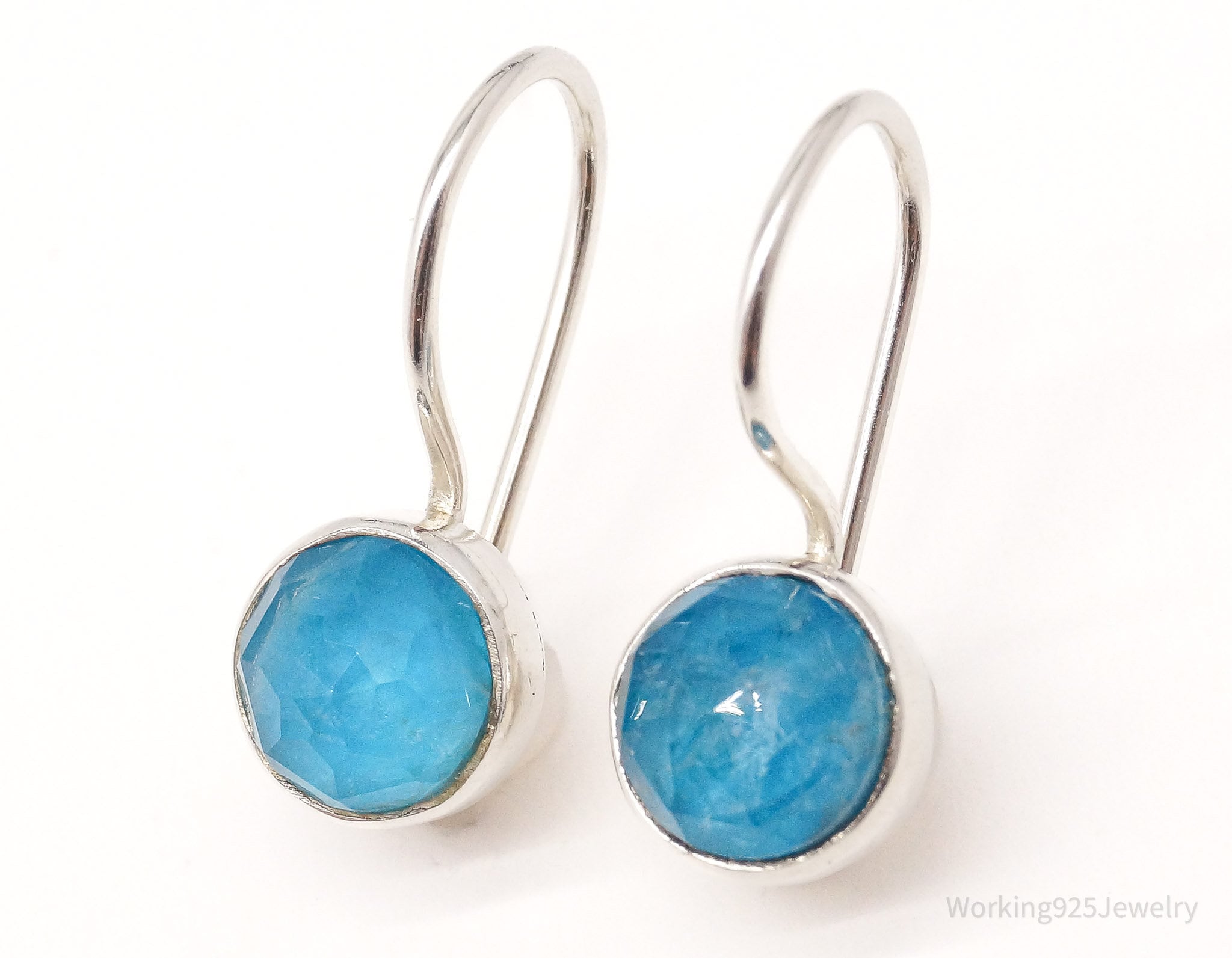 Vintage Blue Apatite Sterling Silver Earrings