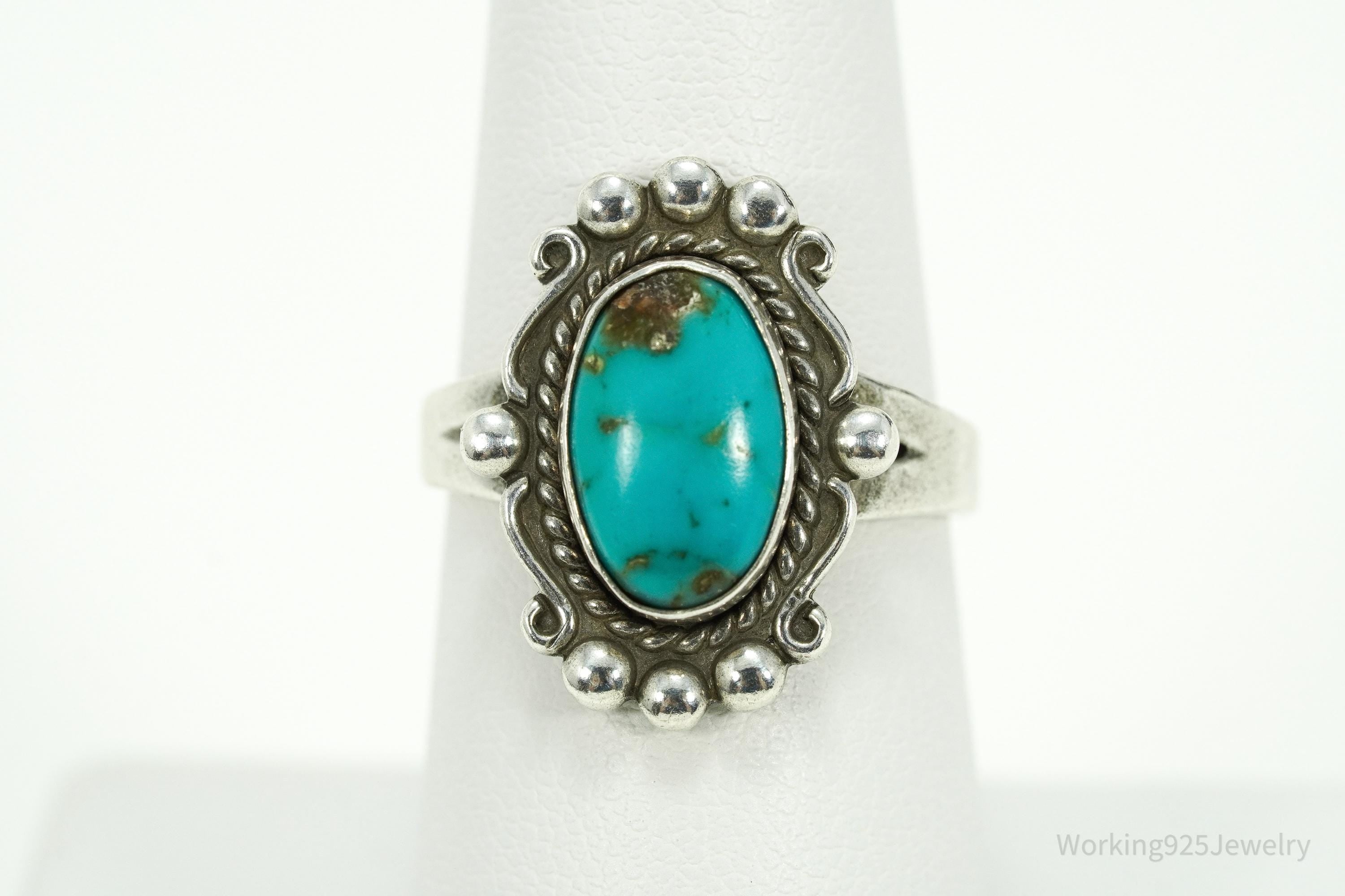 Vintage Native Bell Trading Company Turquoise Sterling Silver Ring - Size 7.25