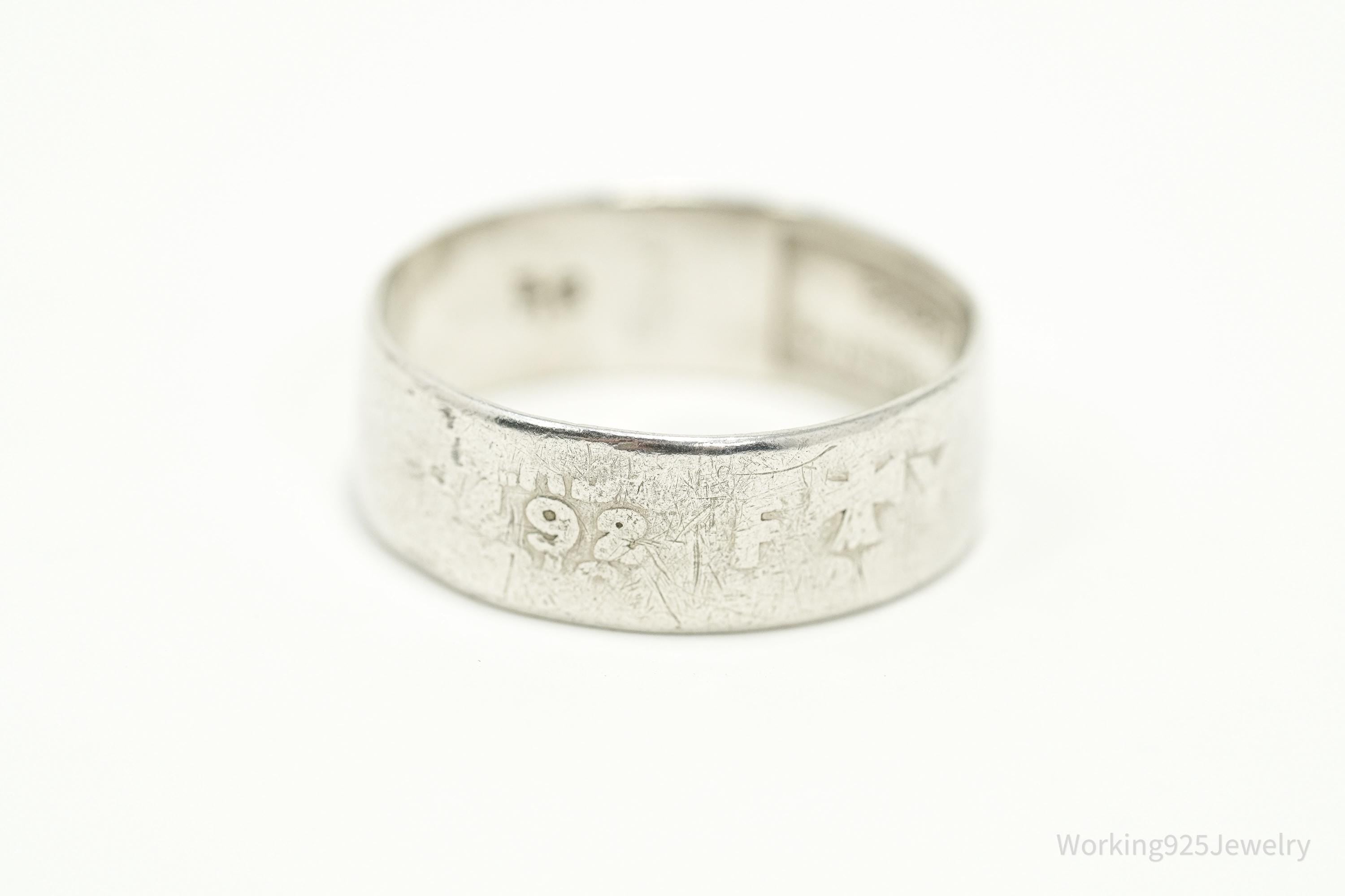 RARE Antique 1892 Gorham Sterling Silver Chicago Columbian Exposition Isabella Souvenir Ring Size 8.75