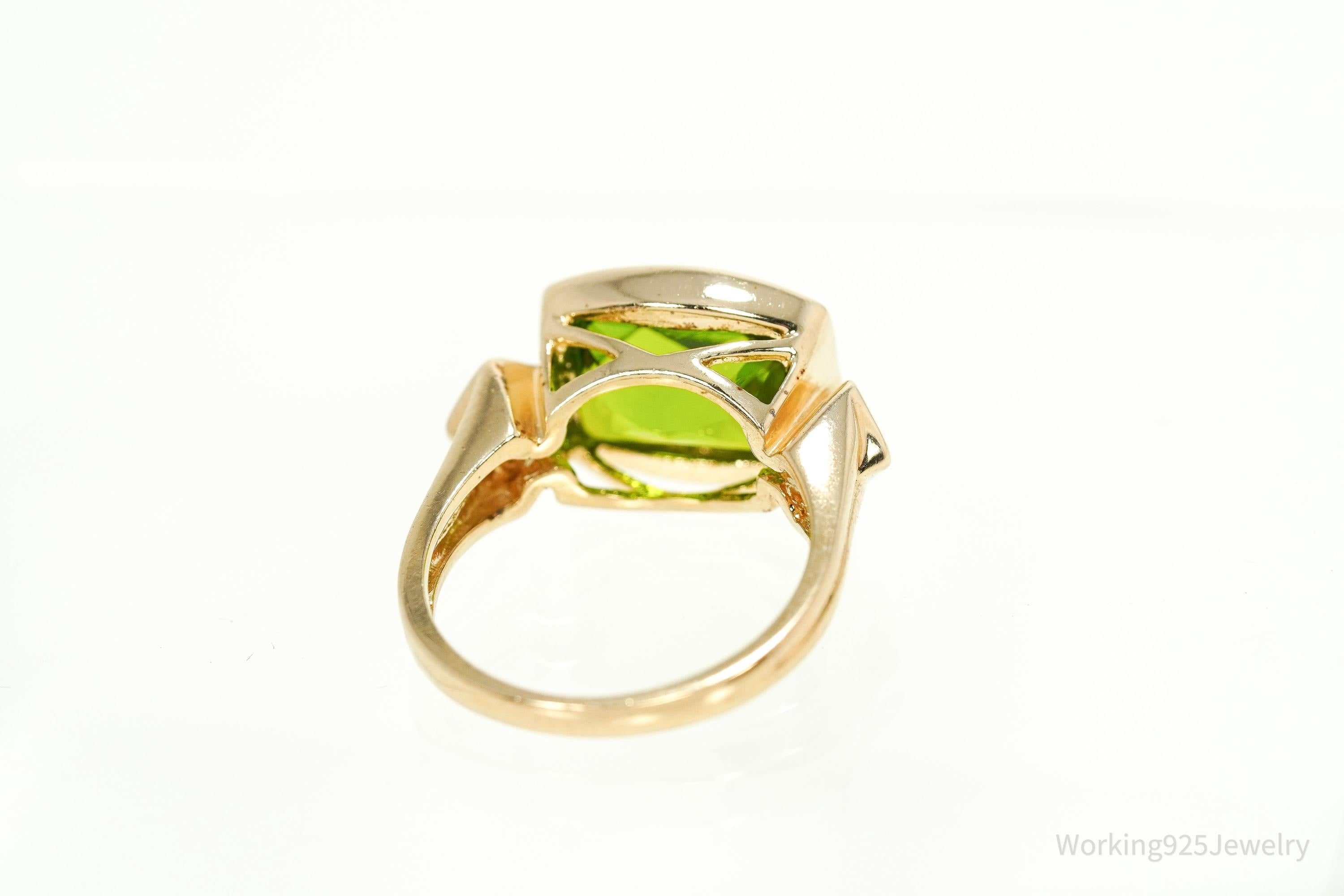 Designer Ross Simons Peridot & Blue Topaz Yellow Gold Over Sterling Silver Ring - Size 7