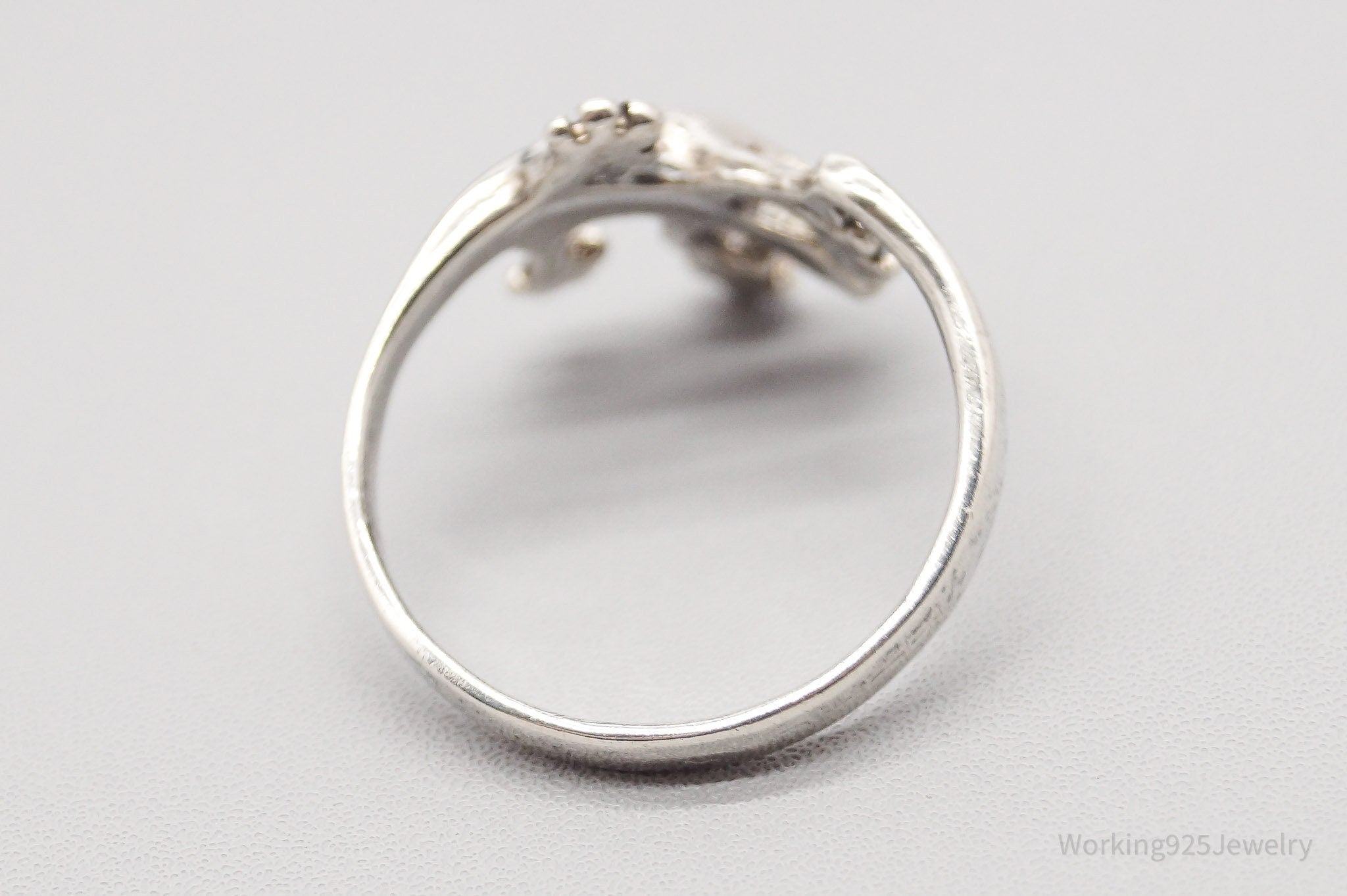 Vintage Wrapped Lizard Sterling Silver Ring Size 9.5