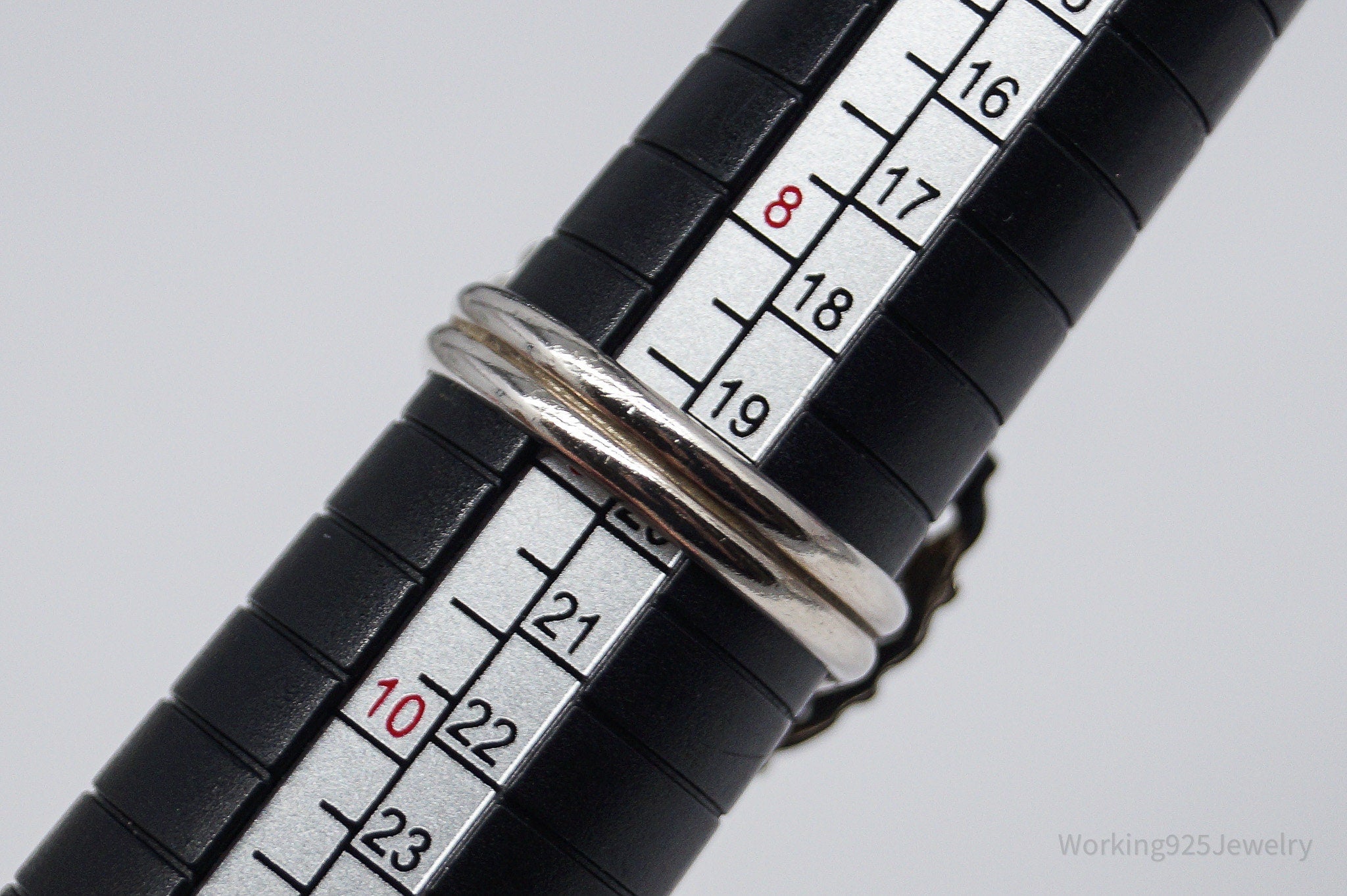 Vintage Hematite Silver Ring - Size 8.75